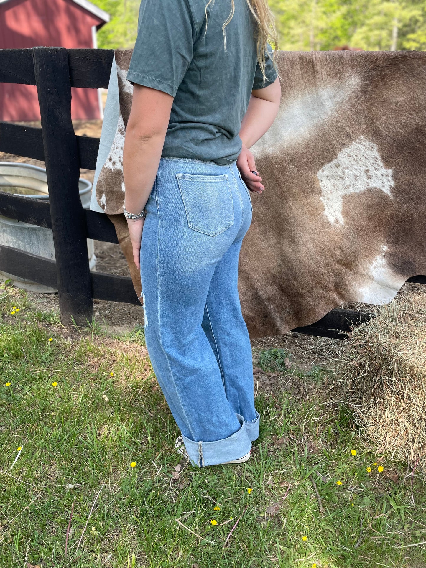Dakota Long Inseam Wide Cuff Jeans