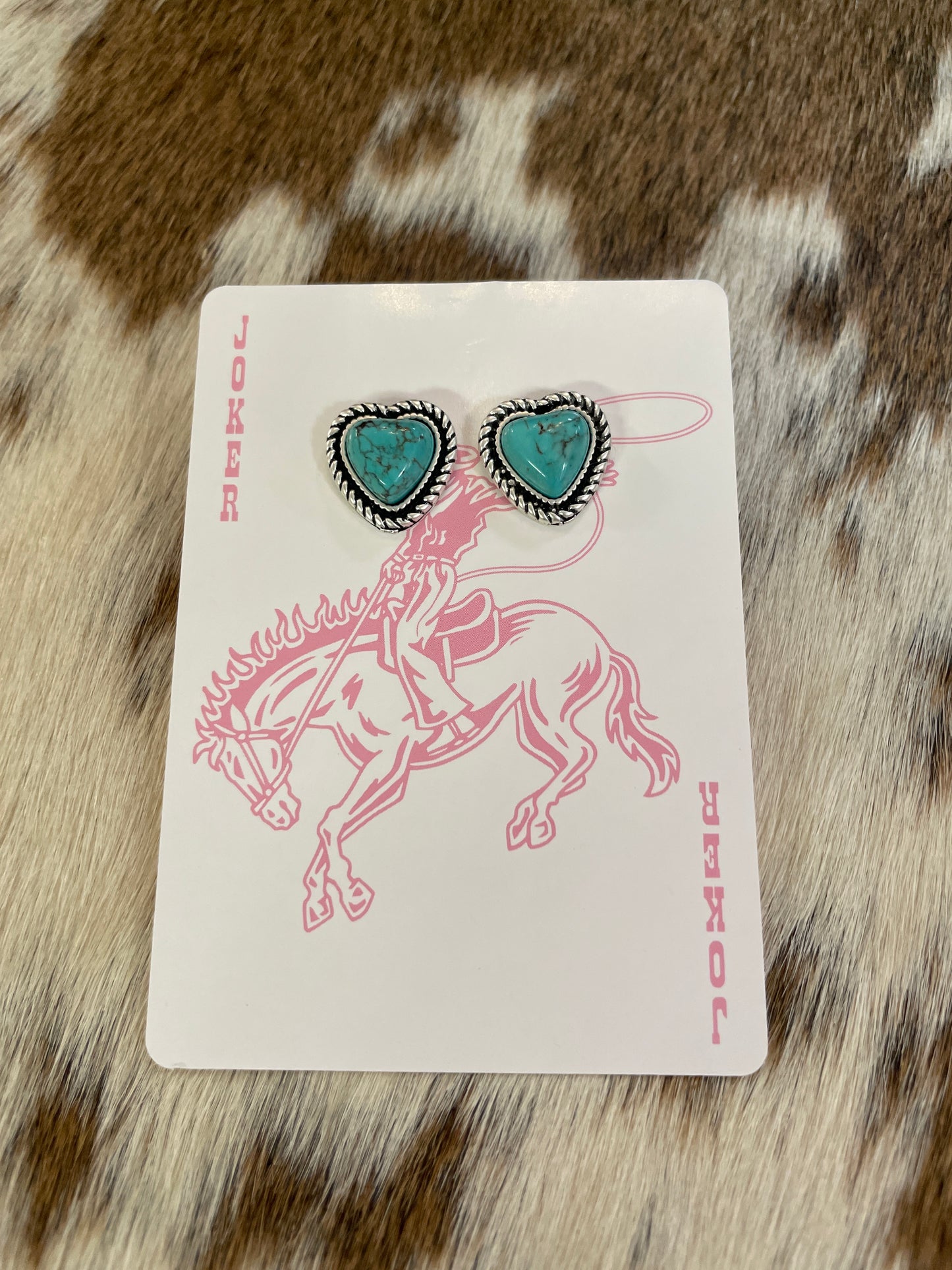 Turquoise Heart Stud Earrings