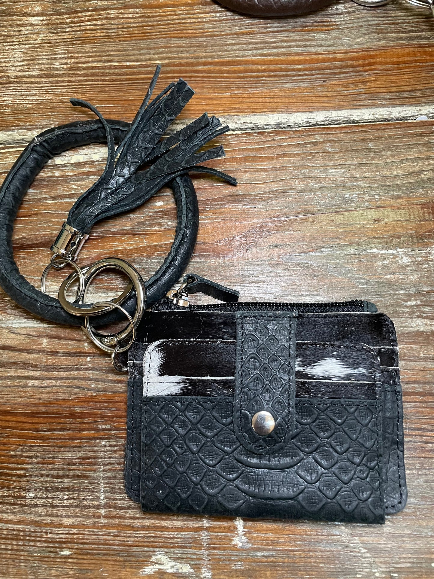 Exotic Leather & Cowhide Wristlet Wallet