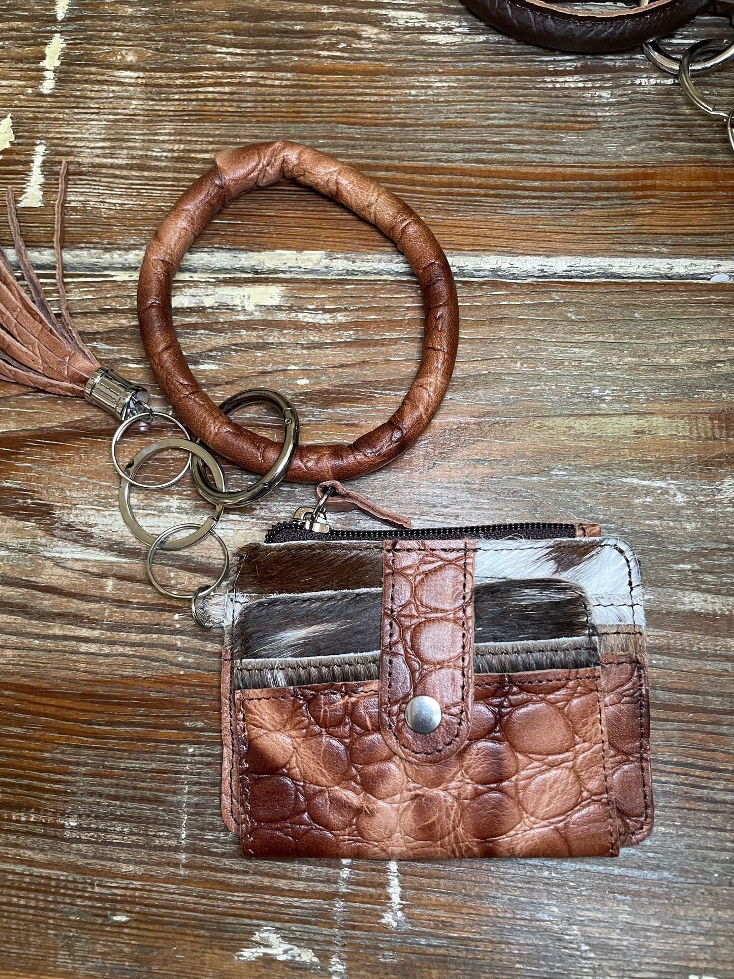 Exotic Leather & Cowhide Wristlet Wallet