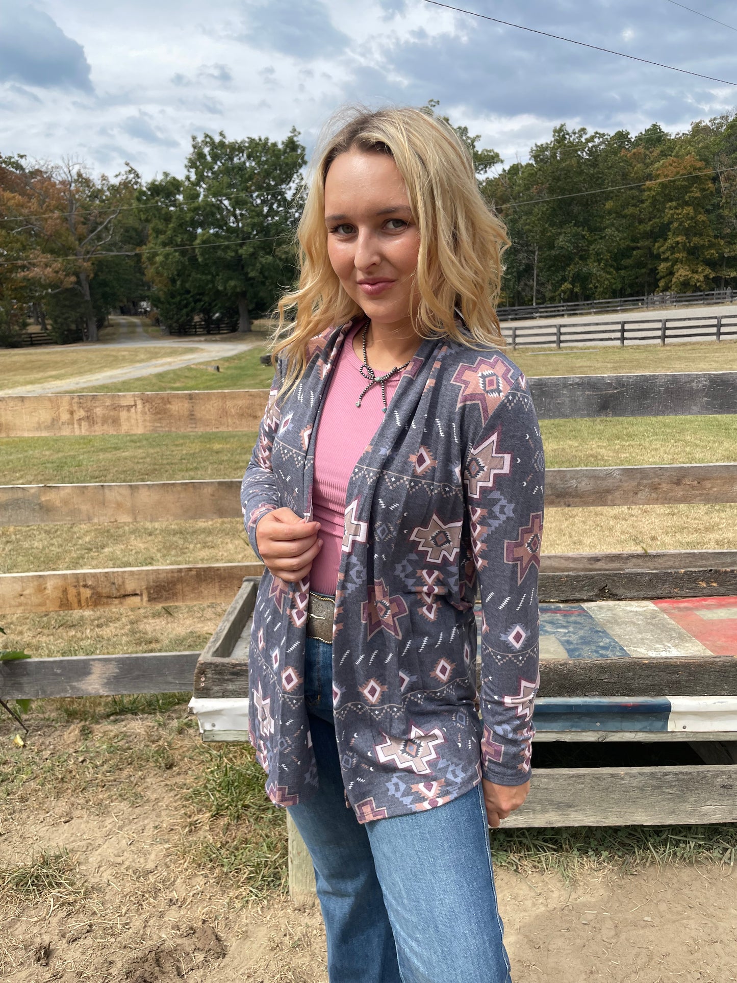 Cozy Aztec Cardigan // Slate