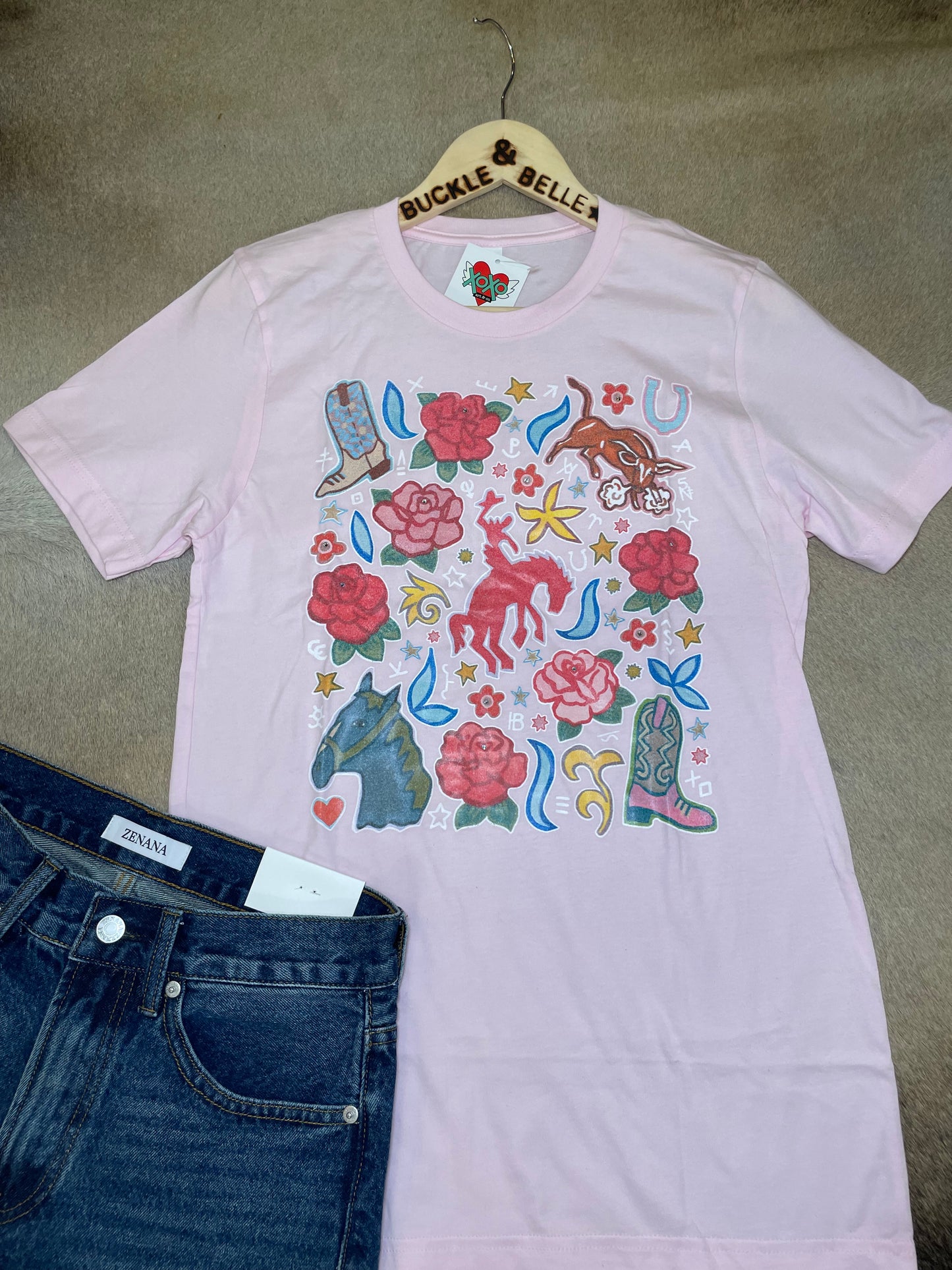 “Western Rose Ranch” T-Shirt by XOXO Art & Company