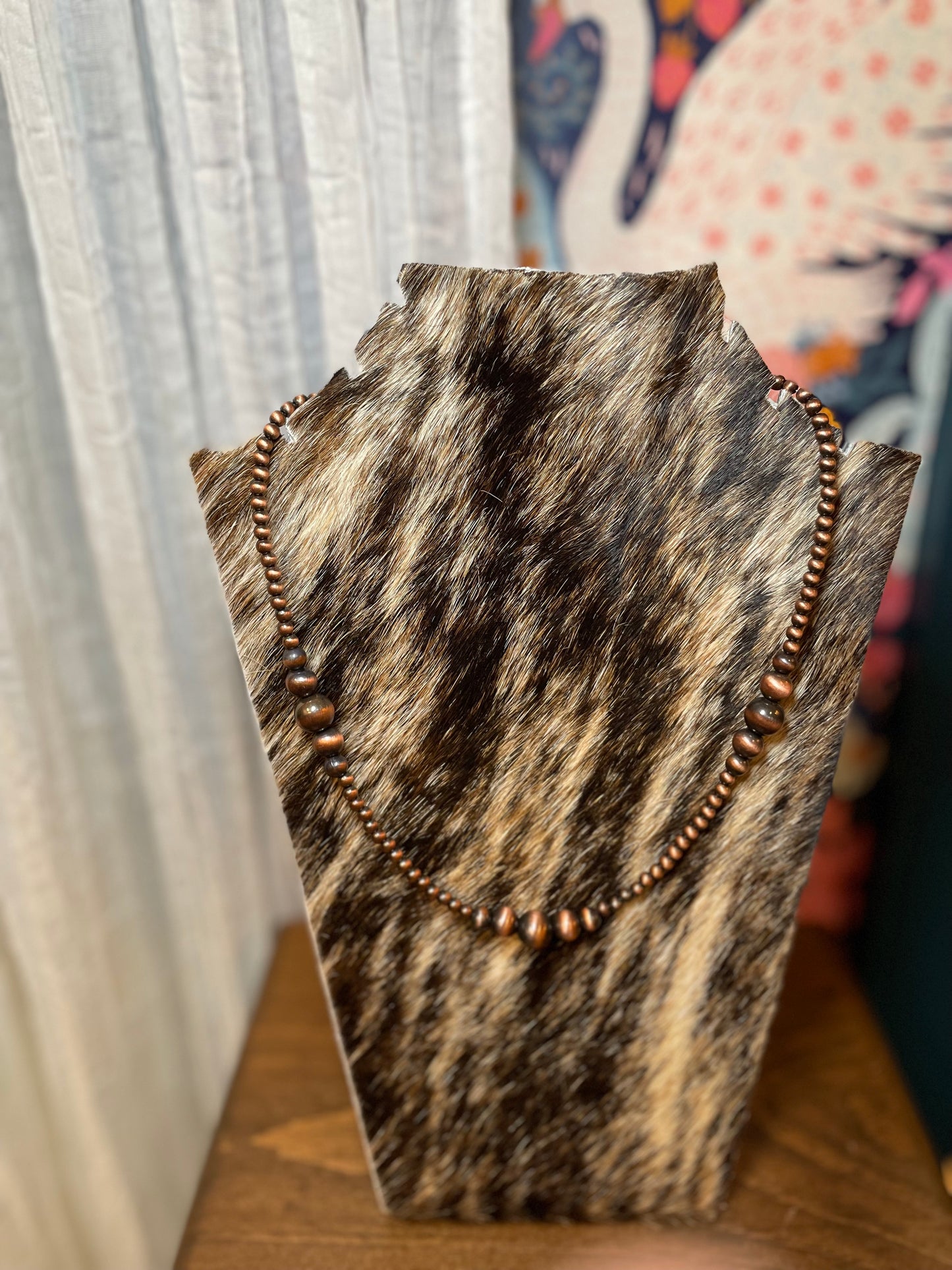 Tapered Copper Navajo Pearl Necklace