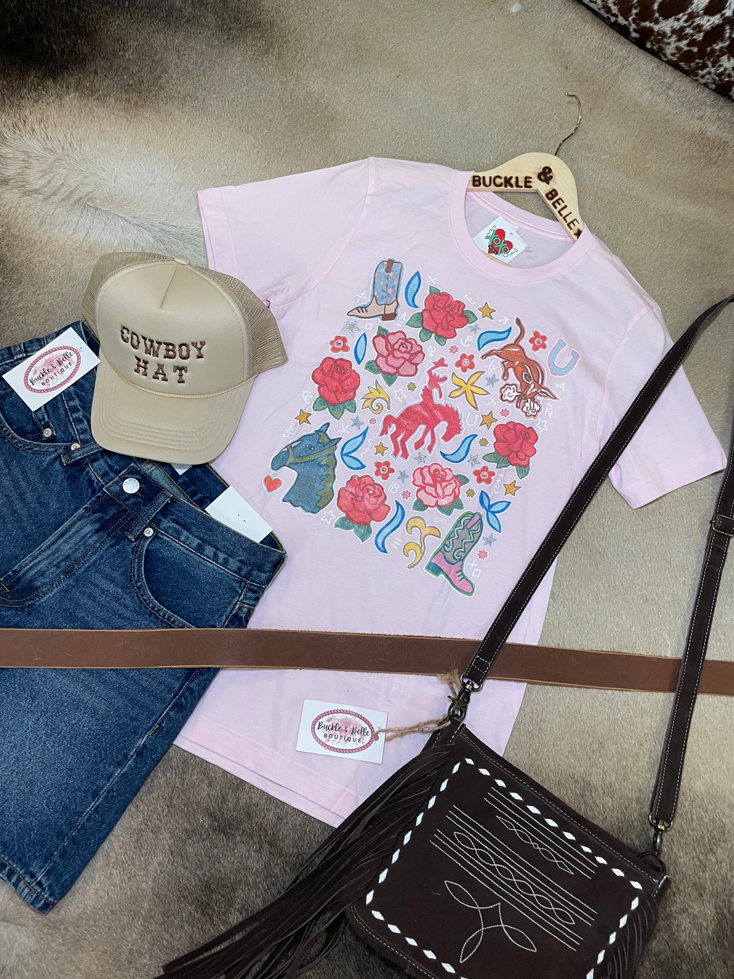 “Western Rose Ranch” T-Shirt by XOXO Art & Company