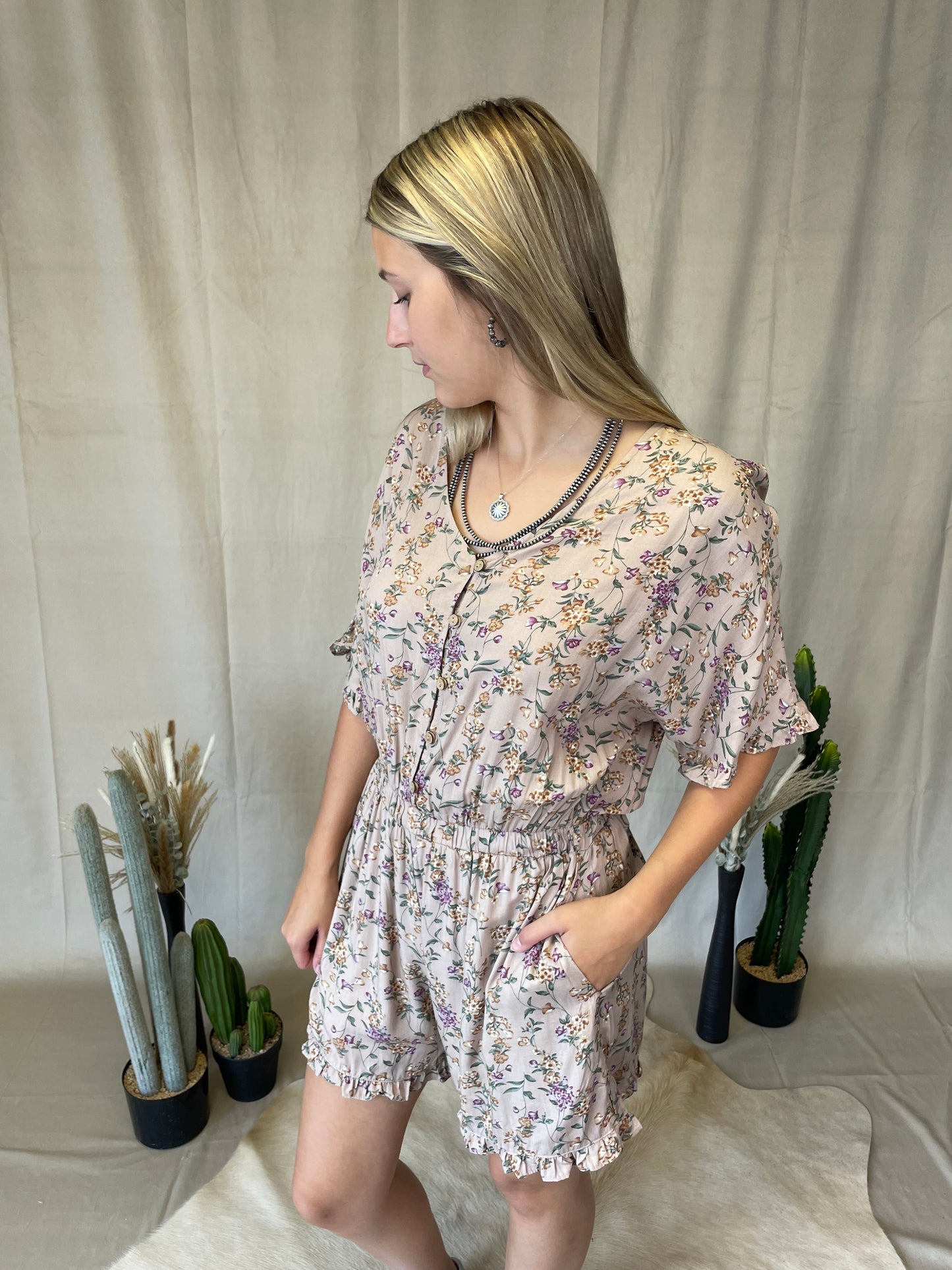 Rustic Floral Romper