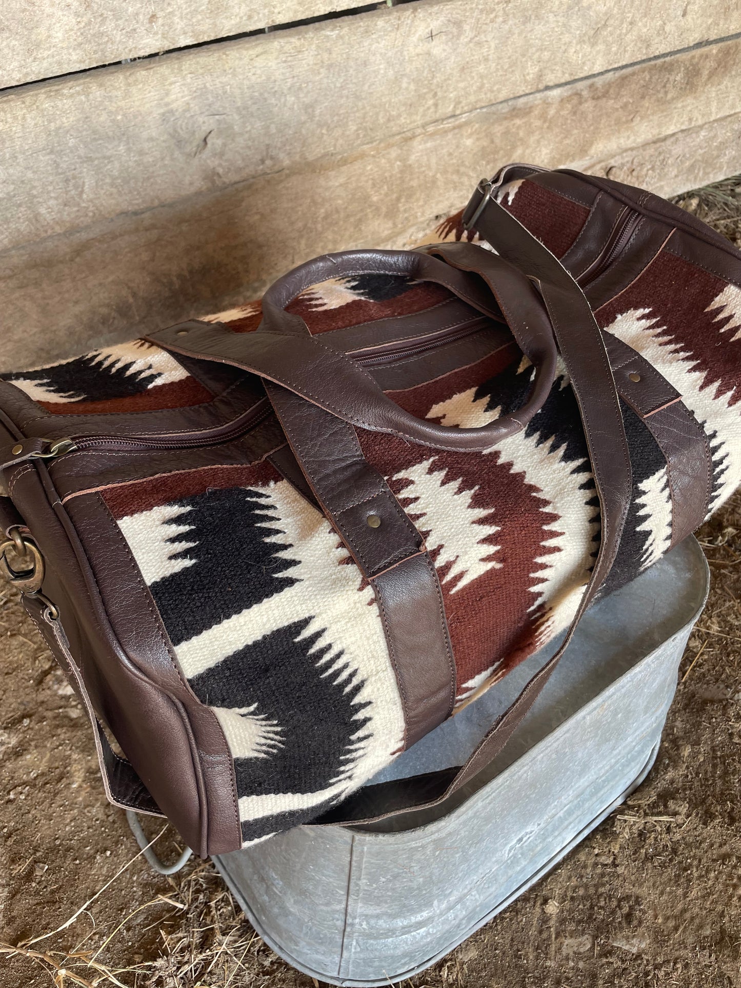 Saddle Towel Duffle Bag in Brown