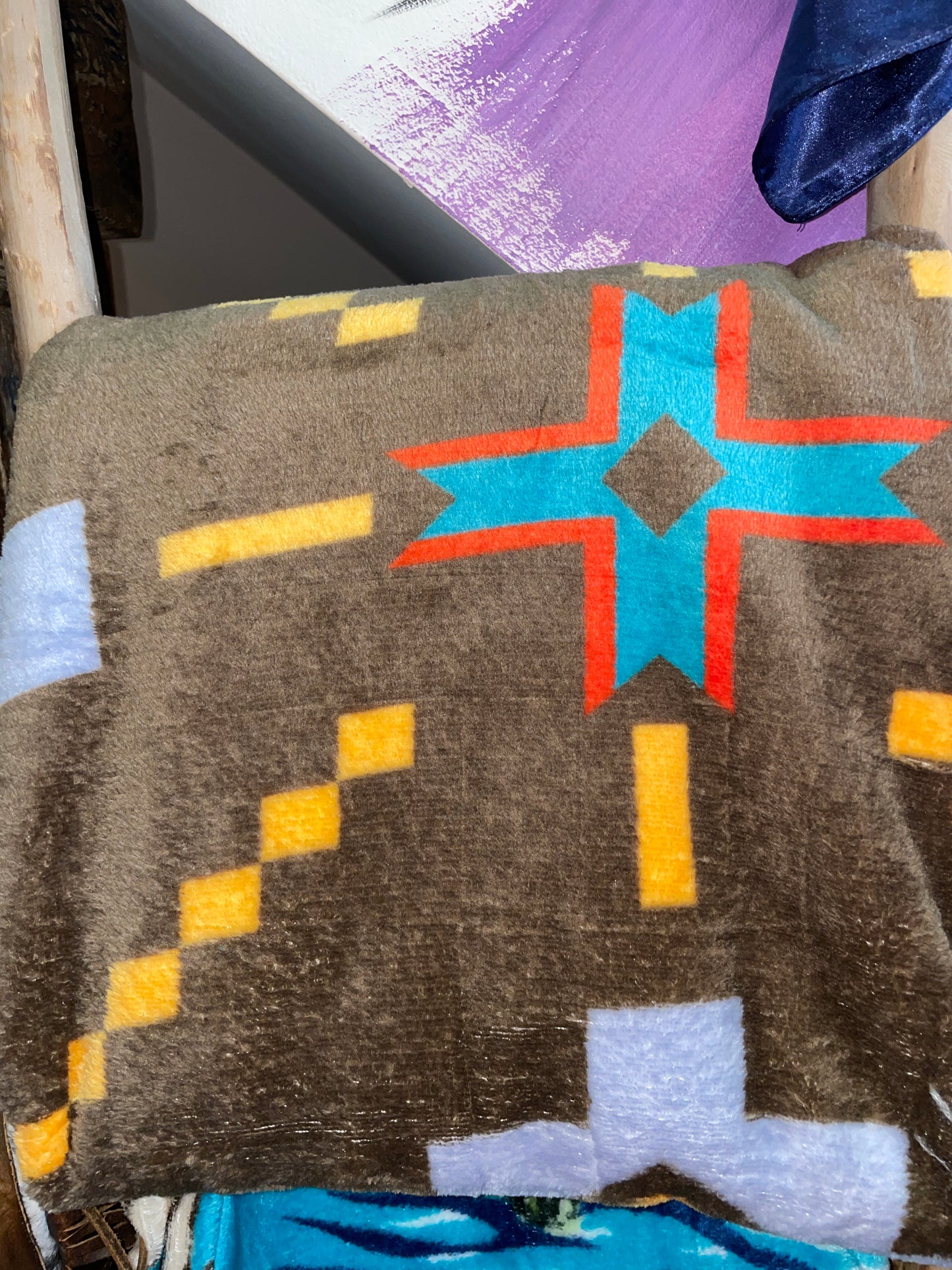 Brown Aztec Throw Blanket