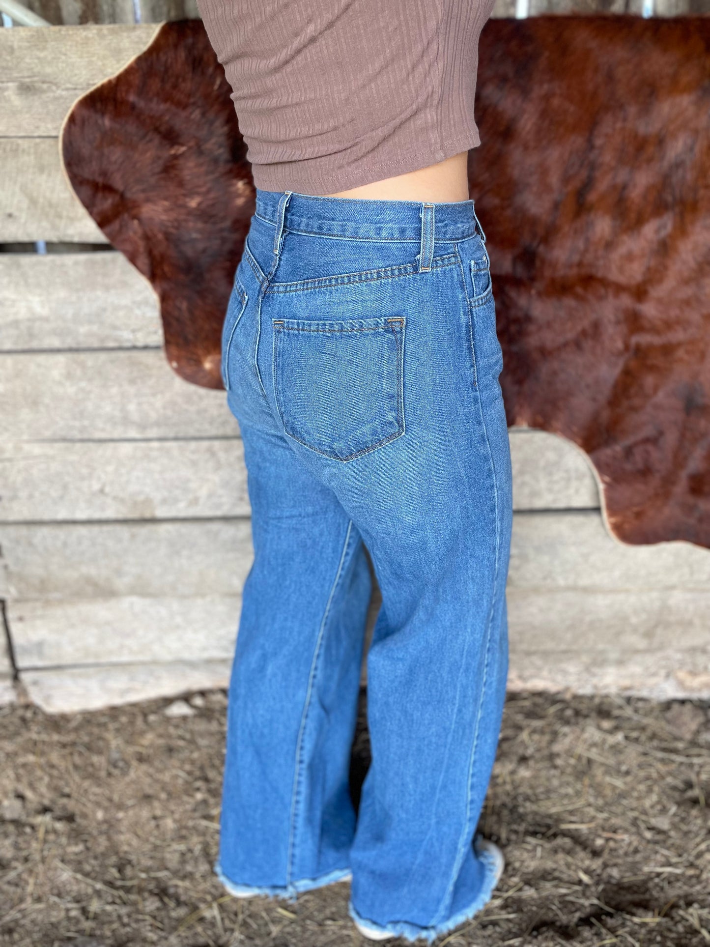 Jade Wide Leg Jeans in Medium Wash