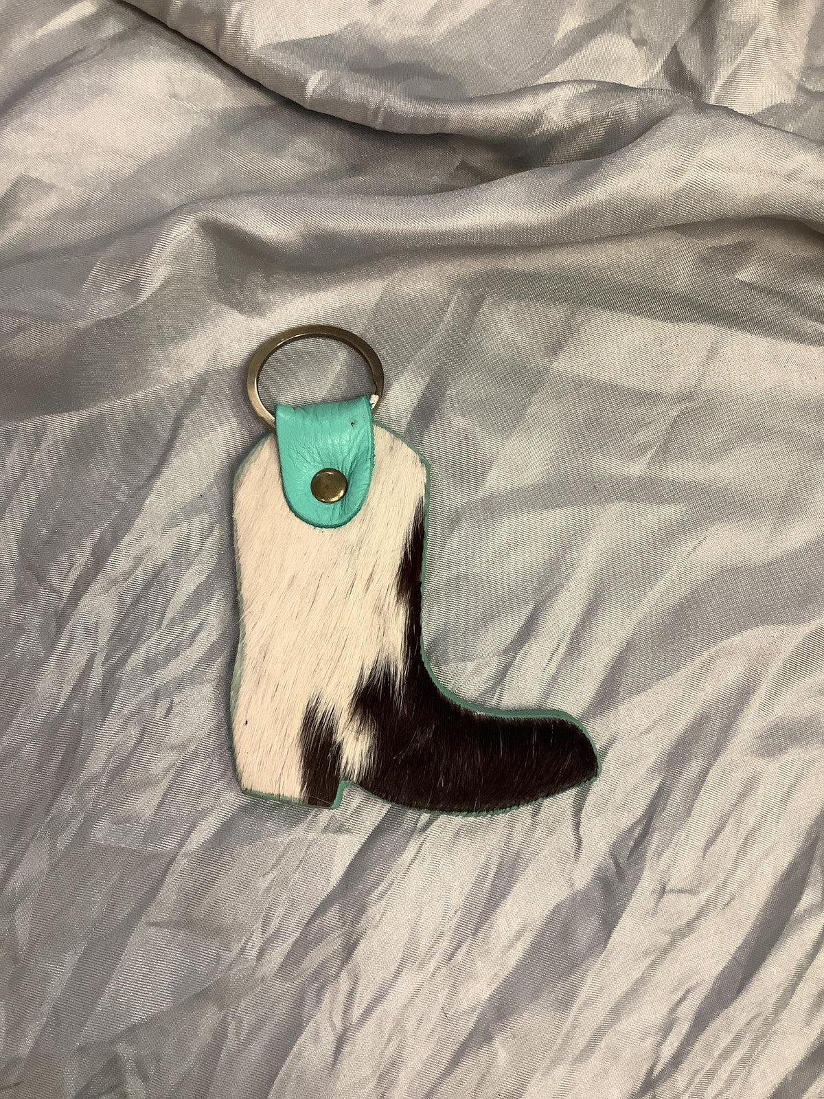 Cowhide Boot Keychain // Turquoise