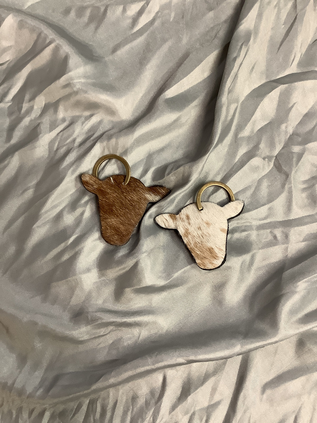 Cowhide Steer Head Keychain
