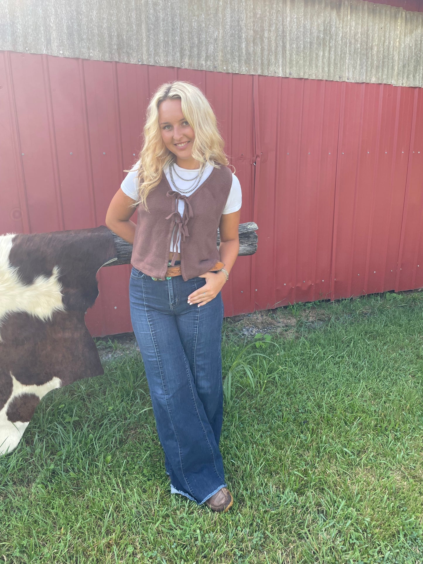 Emma Sweater Vest in Brown