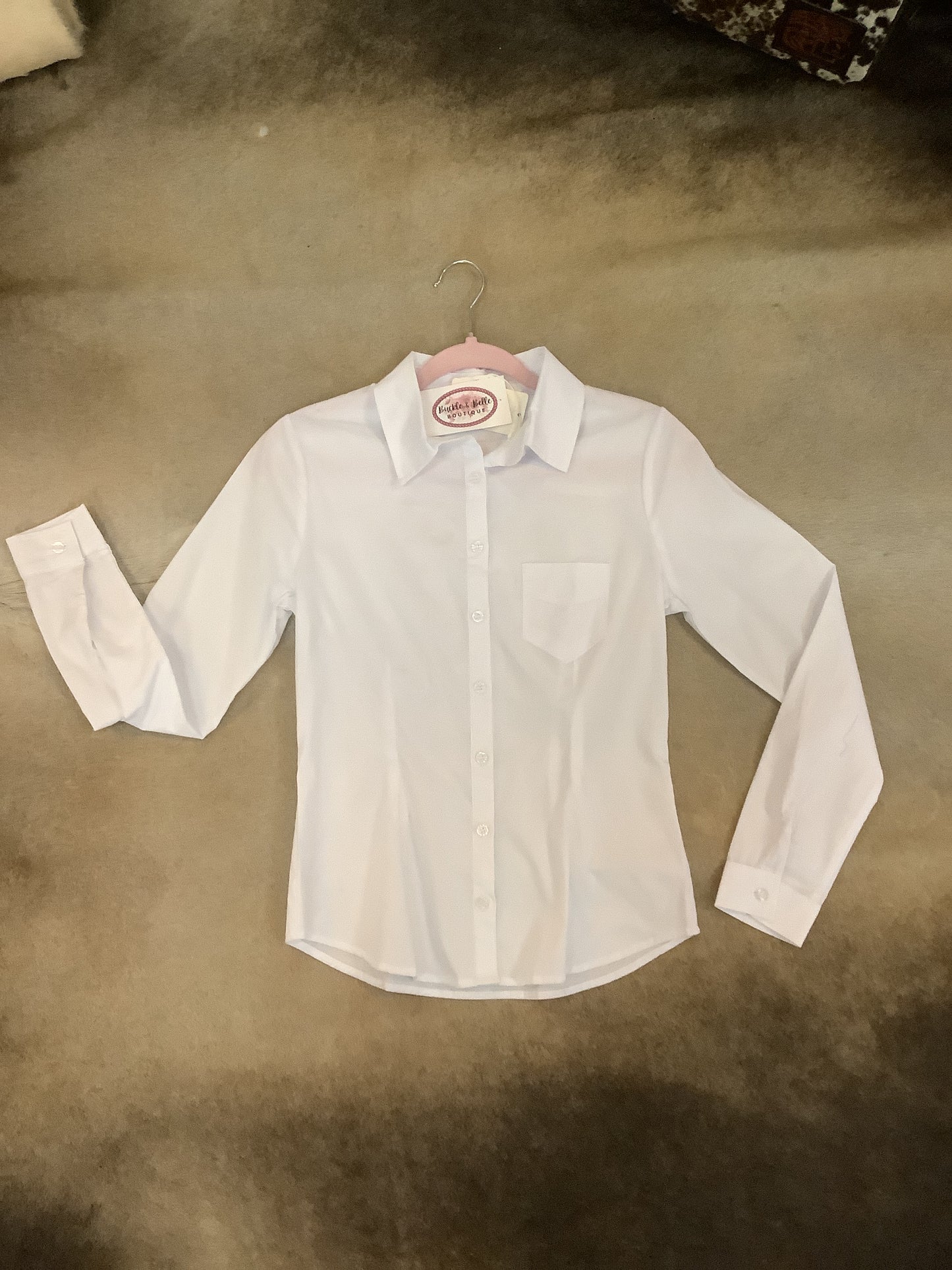 Essential Button Down Top in Pure White
