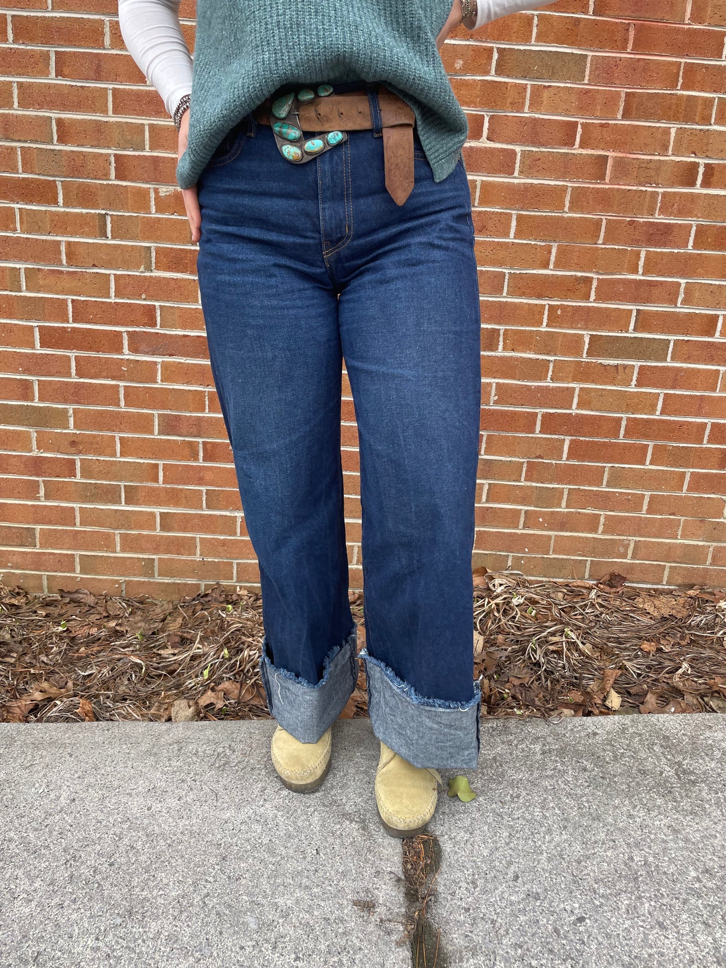 Jade Wide Leg Jeans in Dark Wash