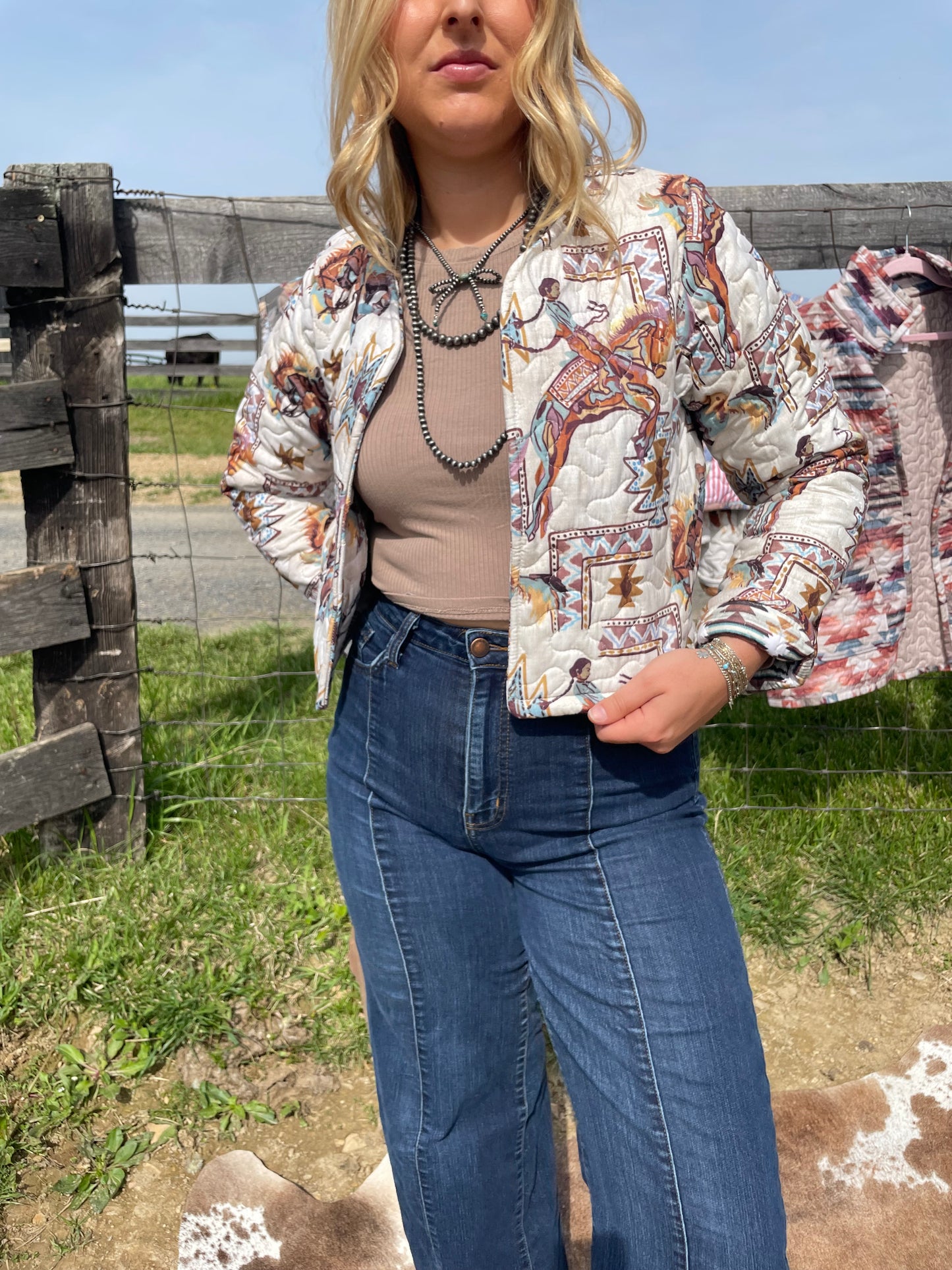 Kit Purple Cropped Quilted Jacket by Ida Mae Home