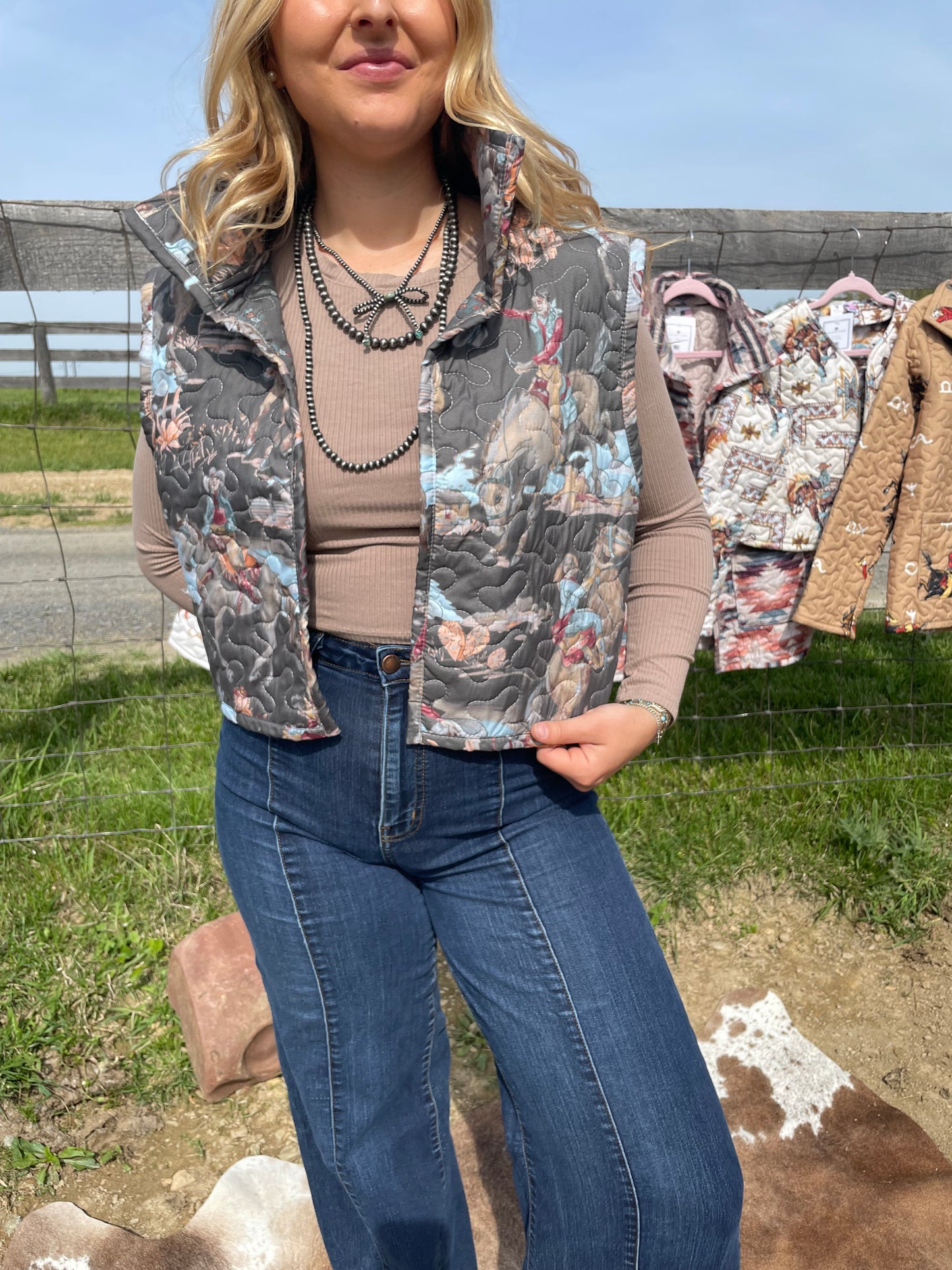Birdie Charcoal Quilted Cate Vest by Ida Mae Home