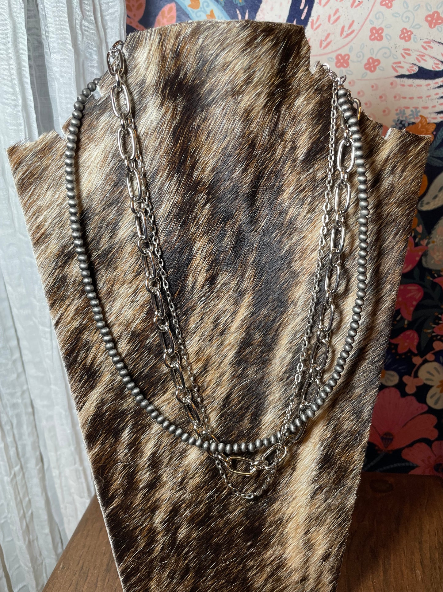 Three Strand Chain Link Necklace