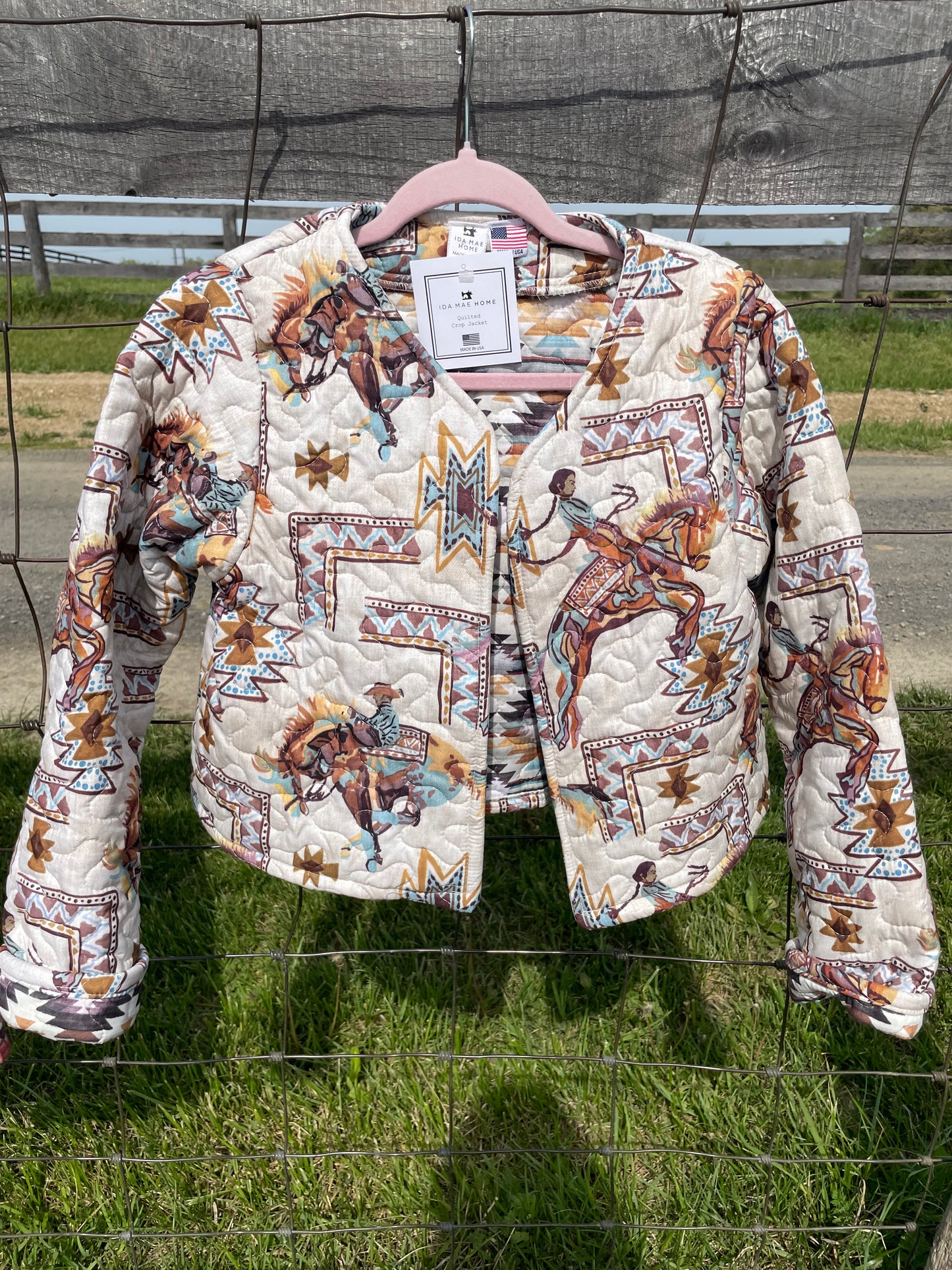 Kit Purple Cropped Quilted Jacket by Ida Mae Home