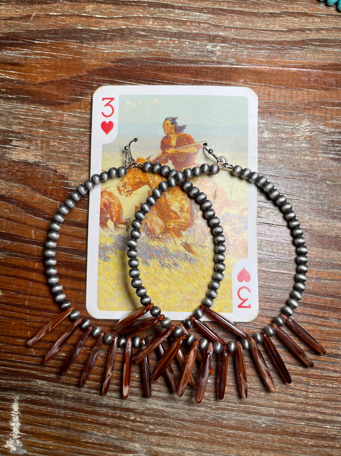 Navajo Shell Hoop Earrings