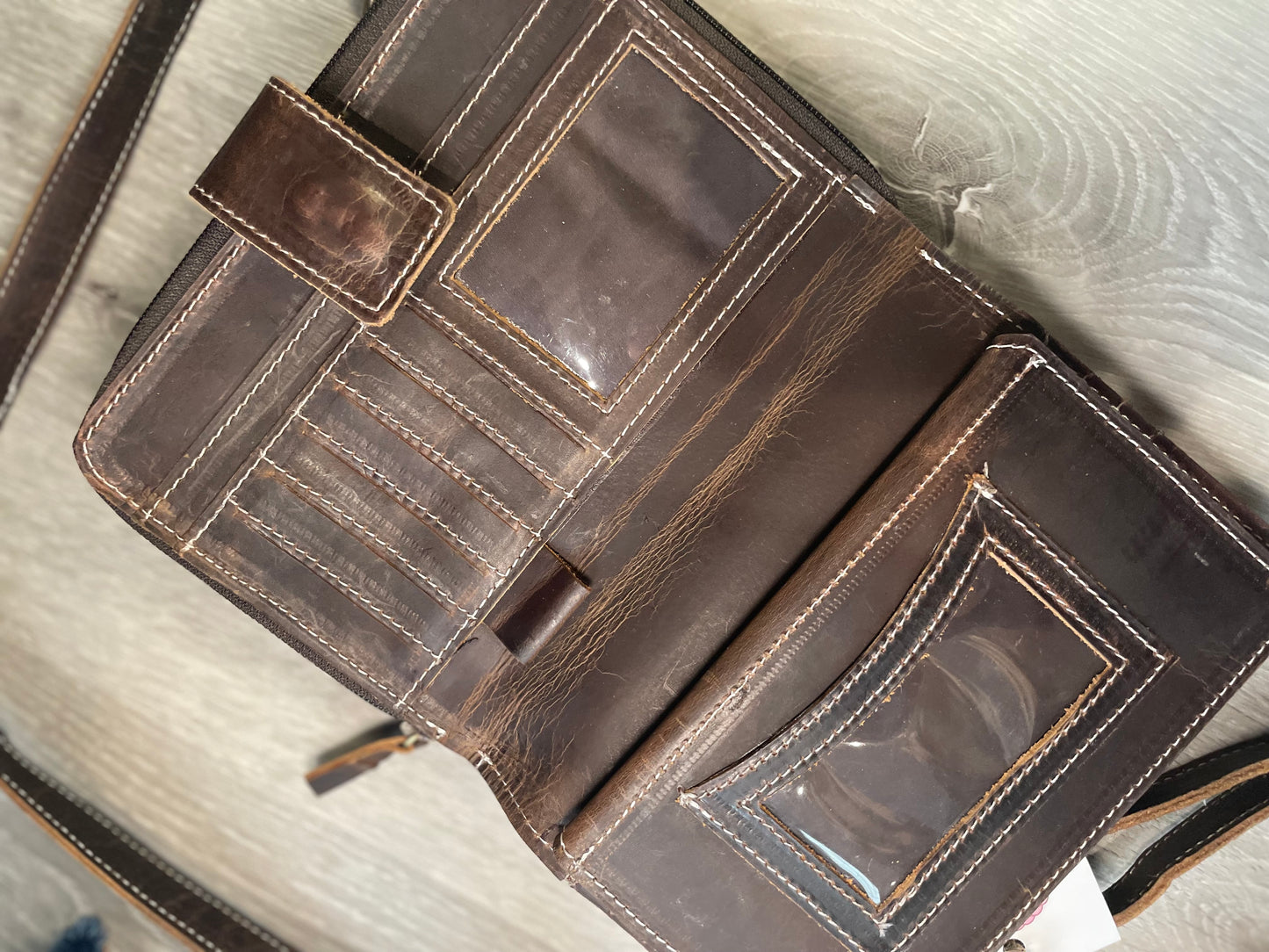 Genuine Leather Crossbody Bag with Longhorn Embroidery