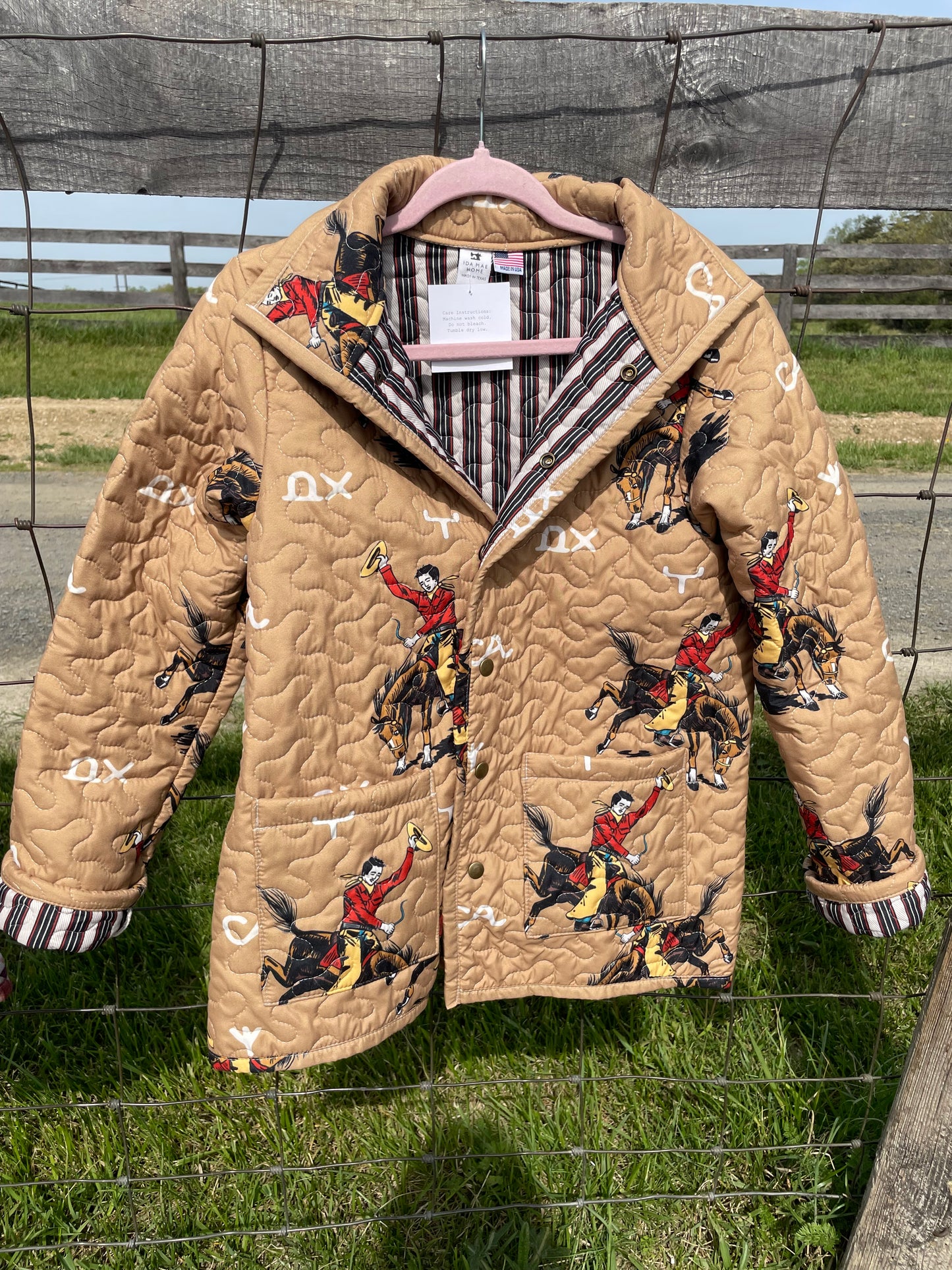 Lazy J Gold Quilted Snap Jacket by Ida Mae Home