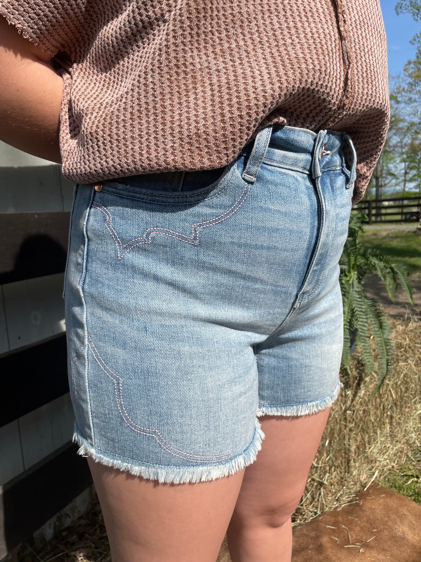 Judy Blue Western Stitch Denim Shorts