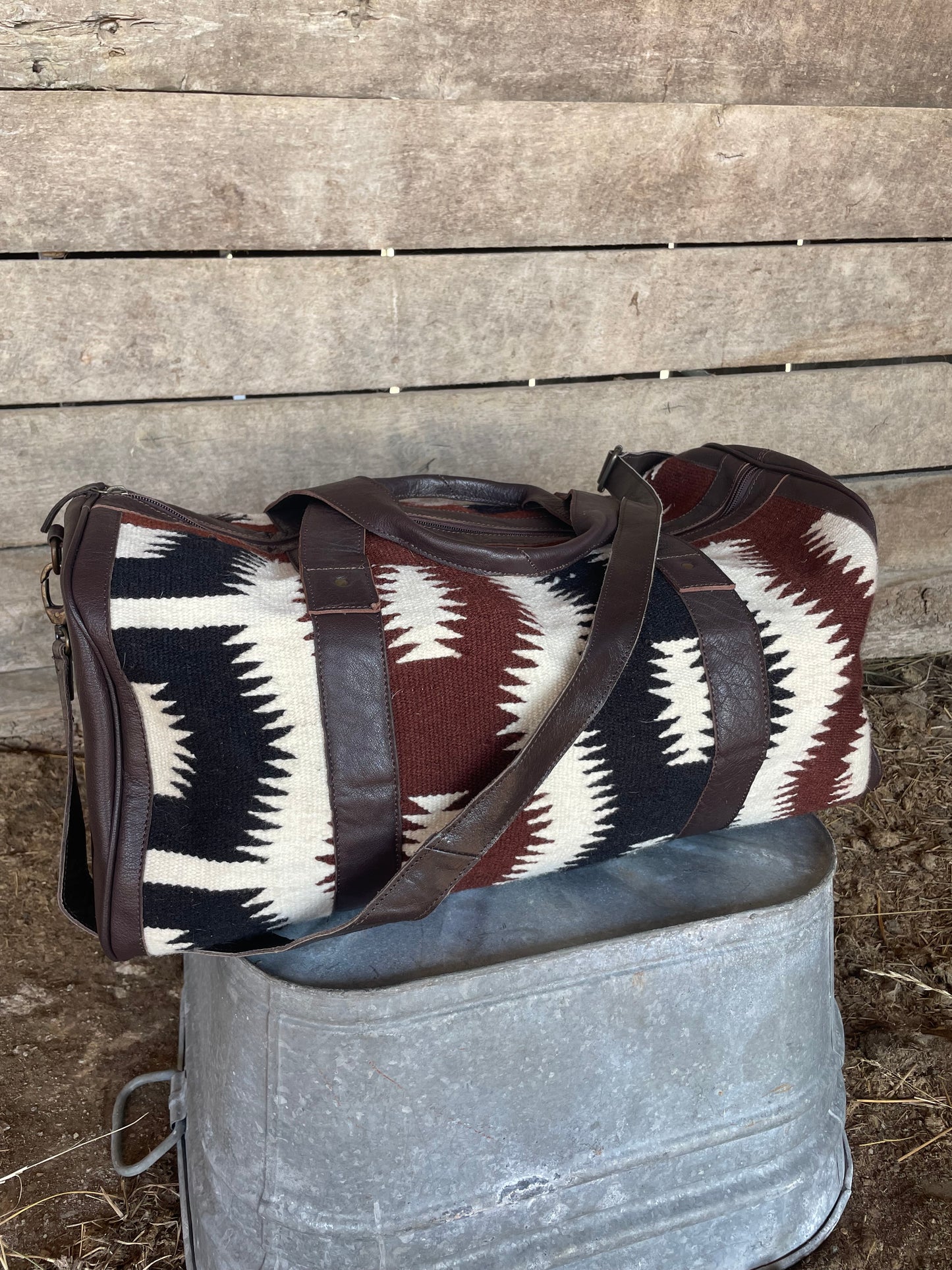 Saddle Towel Duffle Bag in Brown