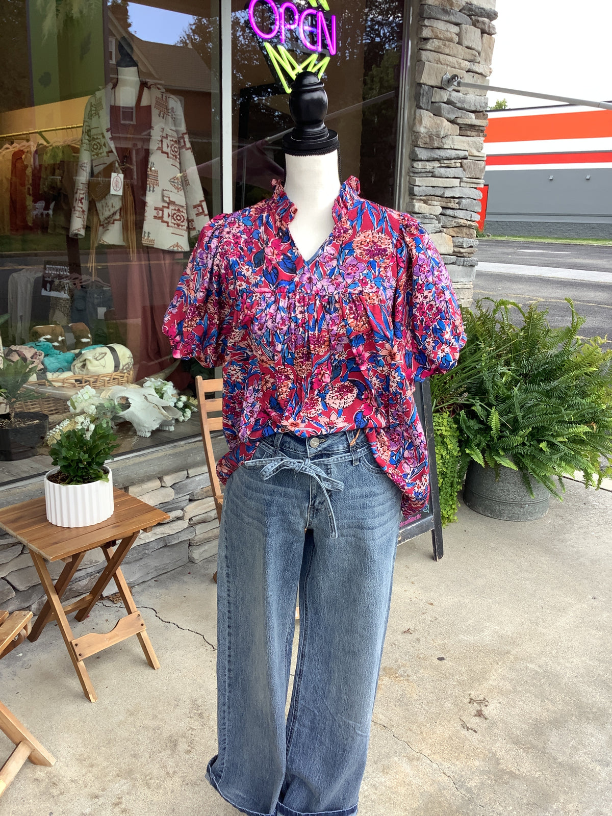 Wild Petals Puff Sleeve Top