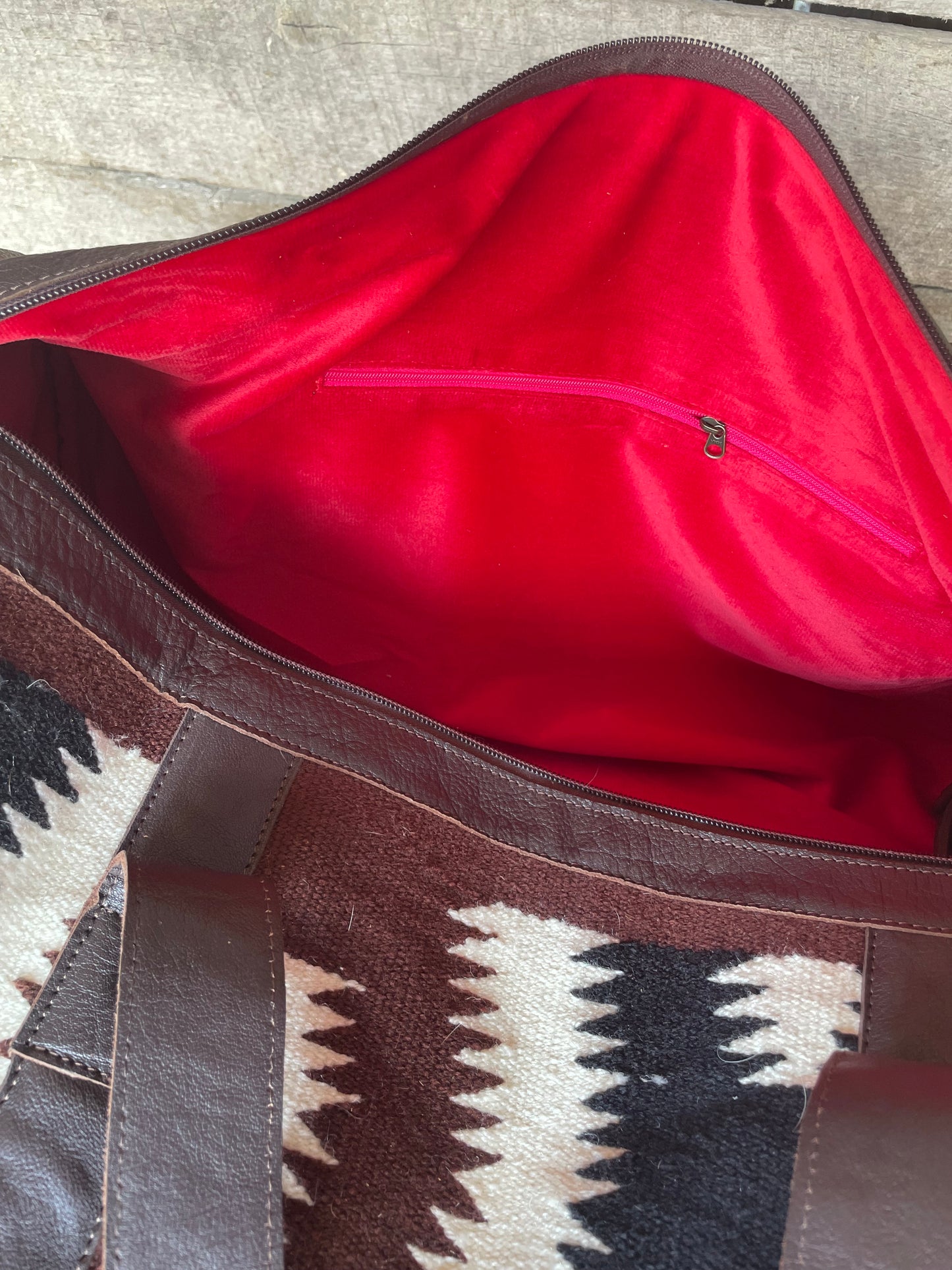 Saddle Towel Duffle Bag in Brown