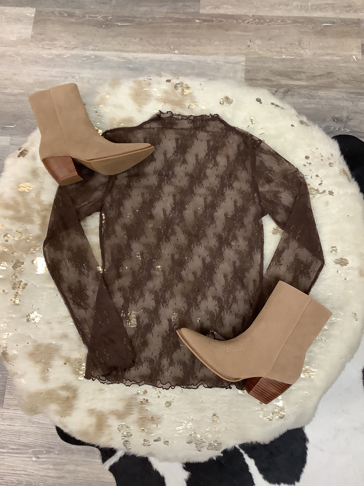 Cowgirl Core Lace Top // Brown
