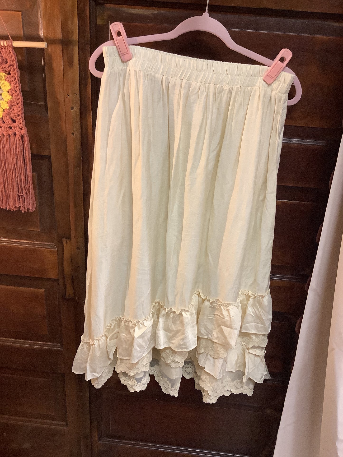 Misty Boho Skirt with Ruffle Hem // Natural