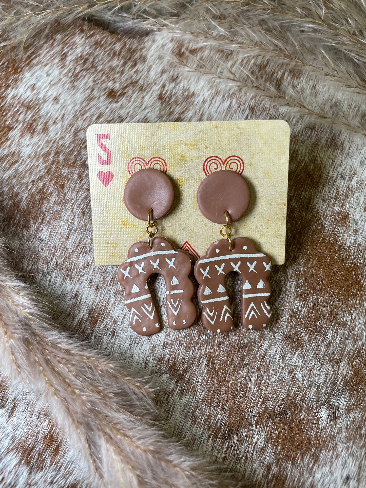 Handmade Clay Boho Post Earrings