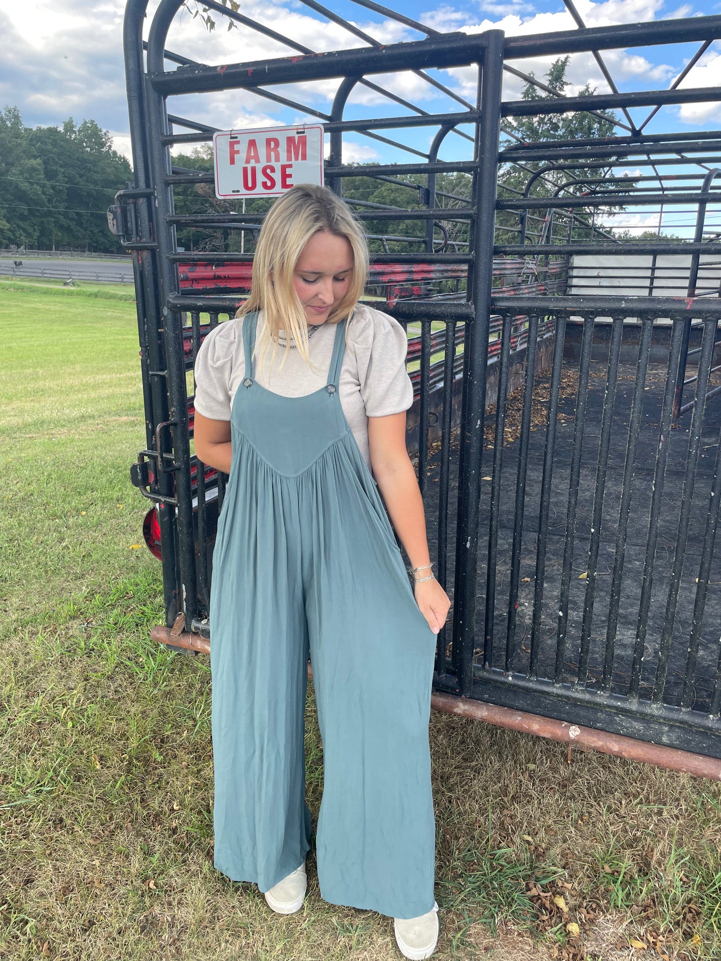 Baylee Jumpsuit in Ash Jade