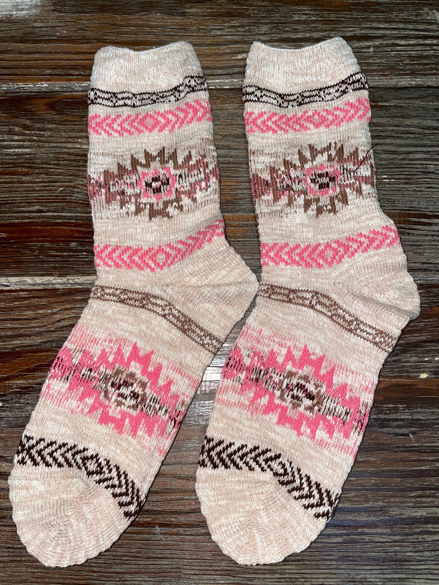 Cozy Aztec Knit Socks