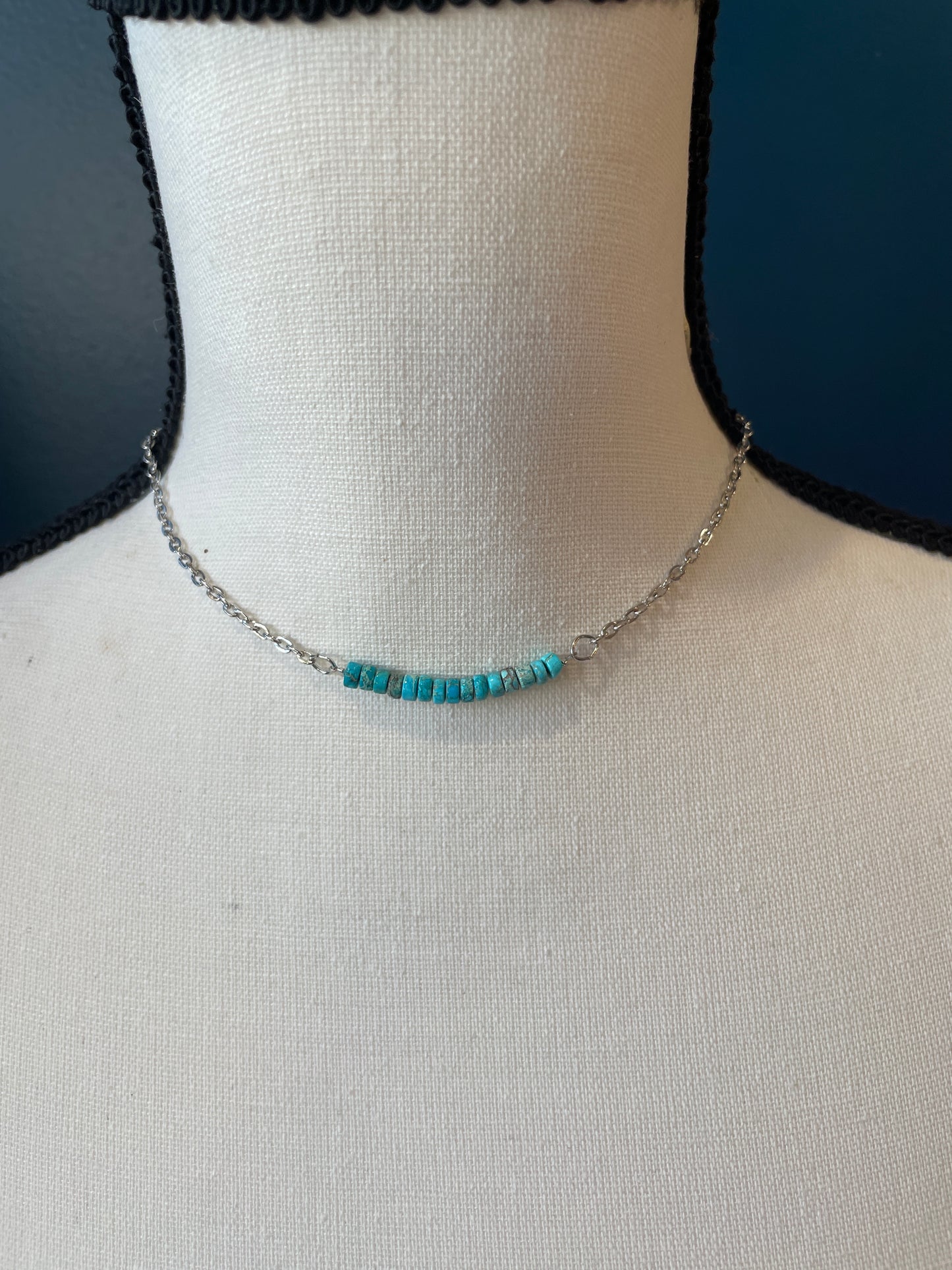 Turquoise Disc Layering Necklace