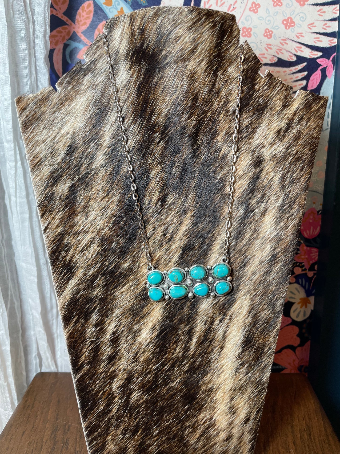 Turquoise Pendant Chain Necklace