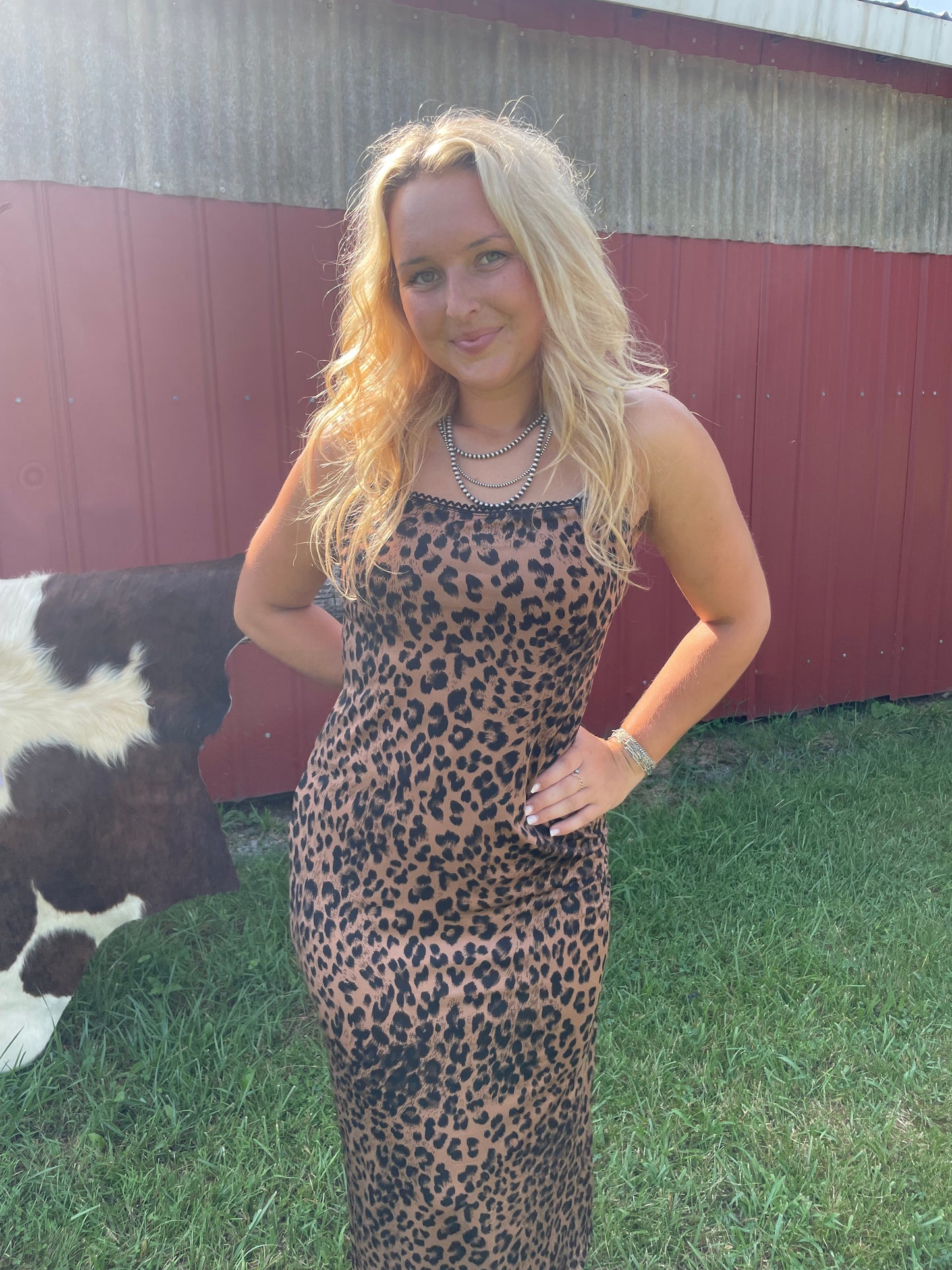 Leopard Stretch Cami Dress