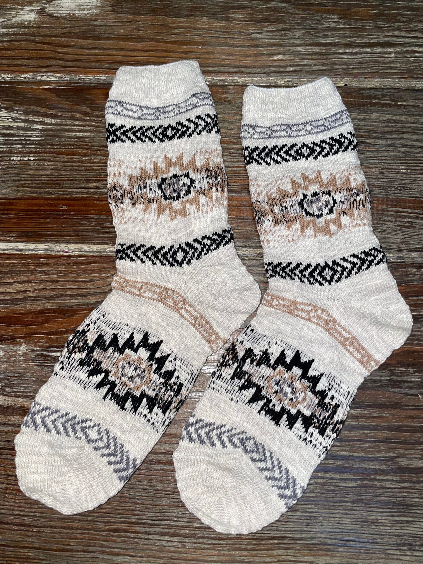 Cozy Aztec Knit Socks