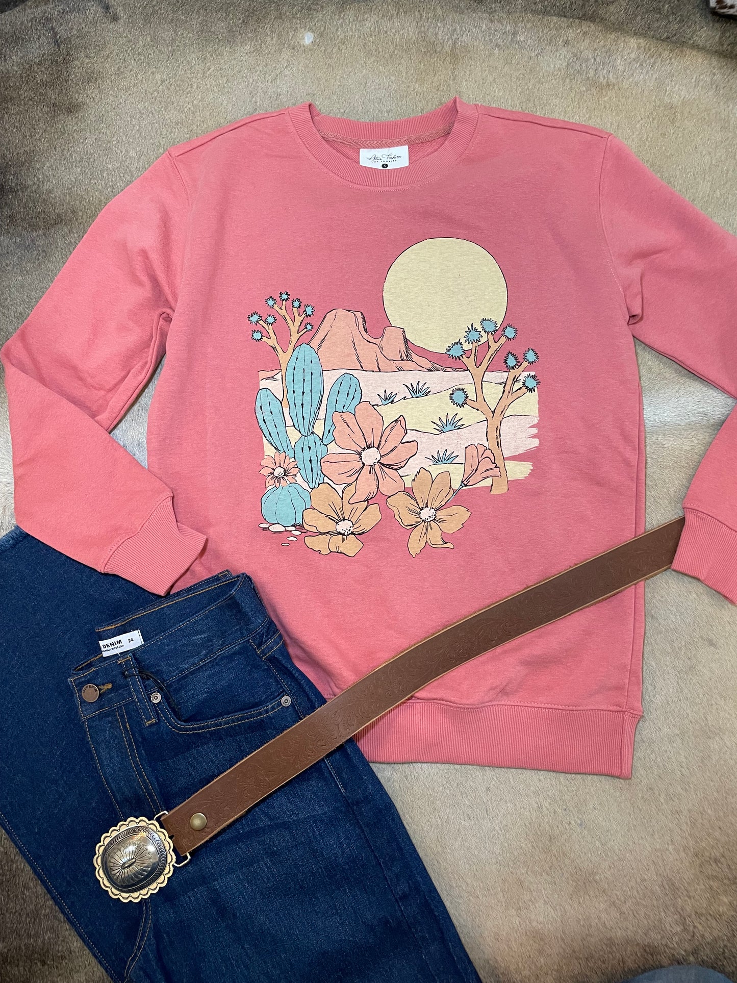 Desert Rose Graphic Crewneck Sweatshirt
