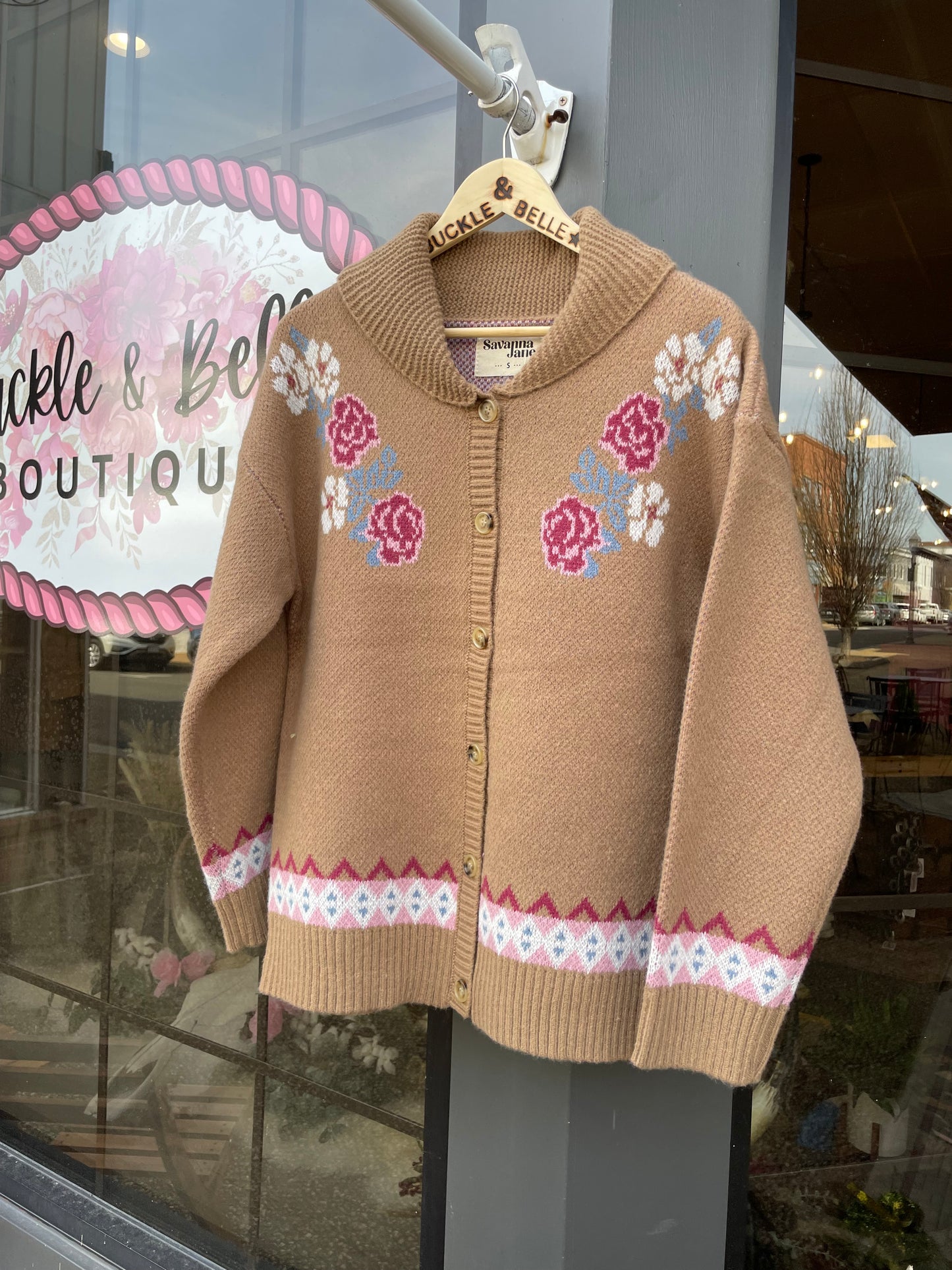 Floral Longhorn Cardigan Sweater