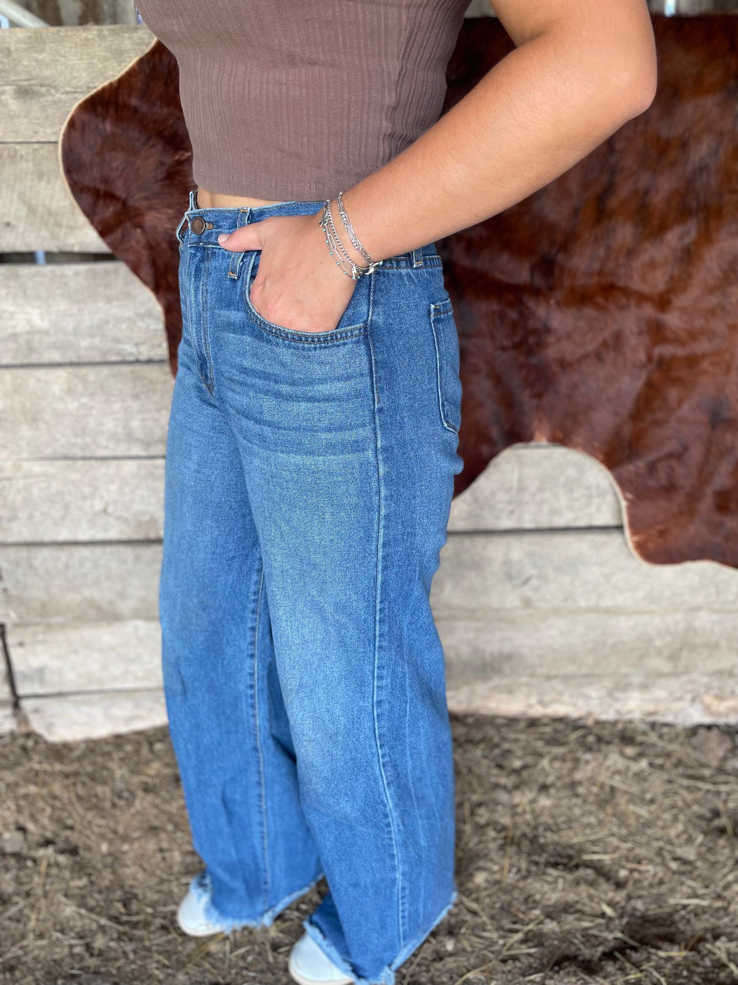 Jade Wide Leg Jeans in Medium Wash