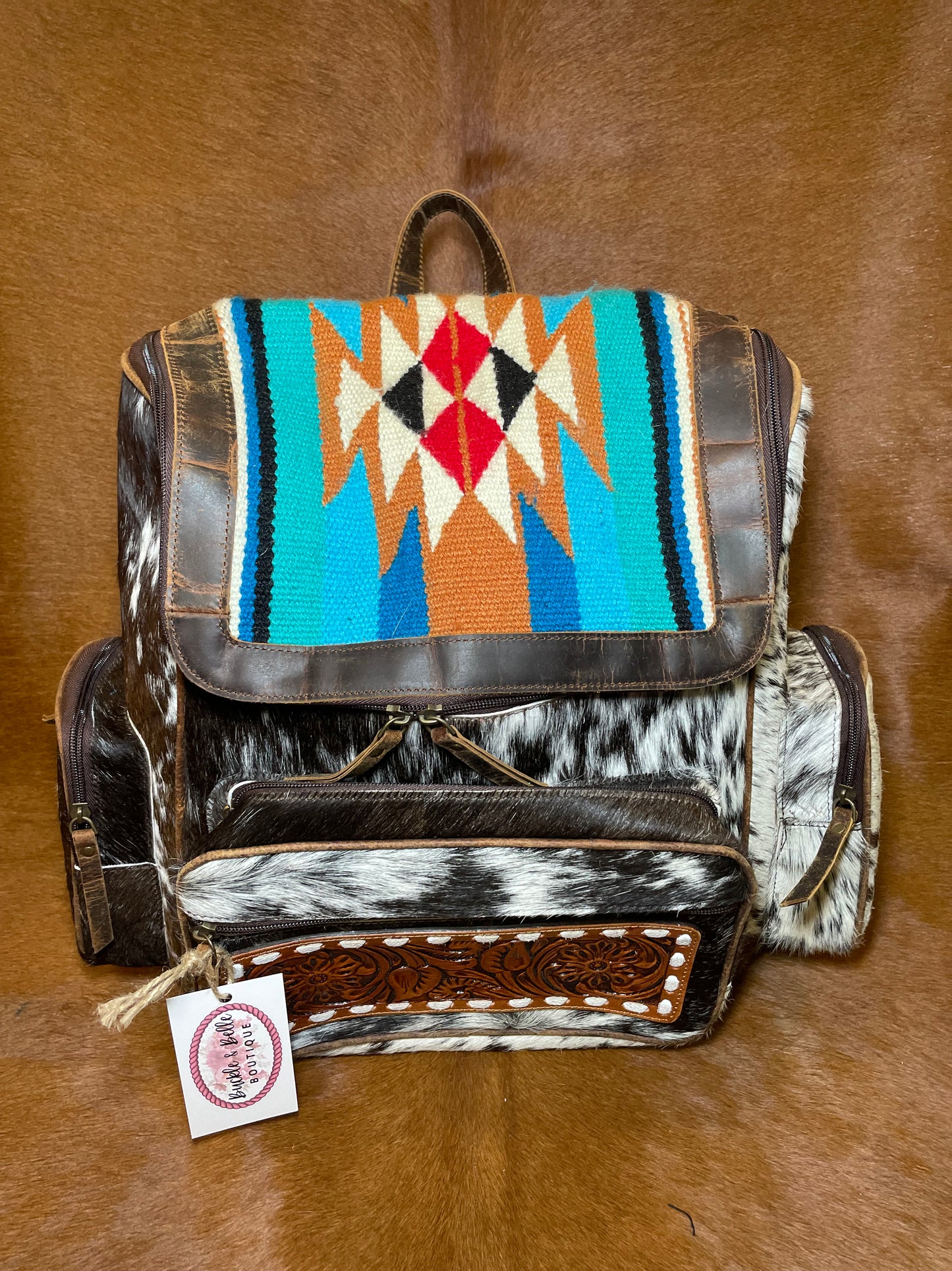 Saddle Towel Cowhide Backpack No. 1