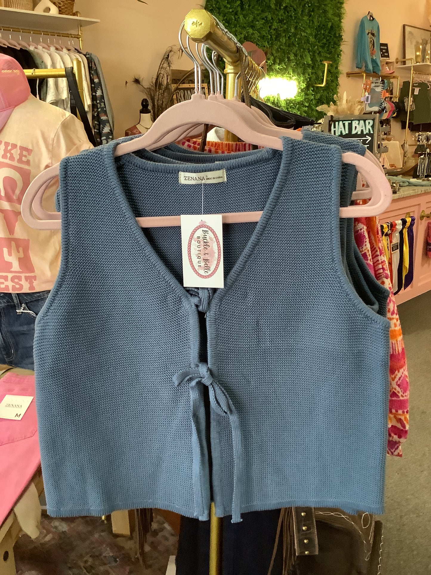 Emma Sweater Vest in Denim