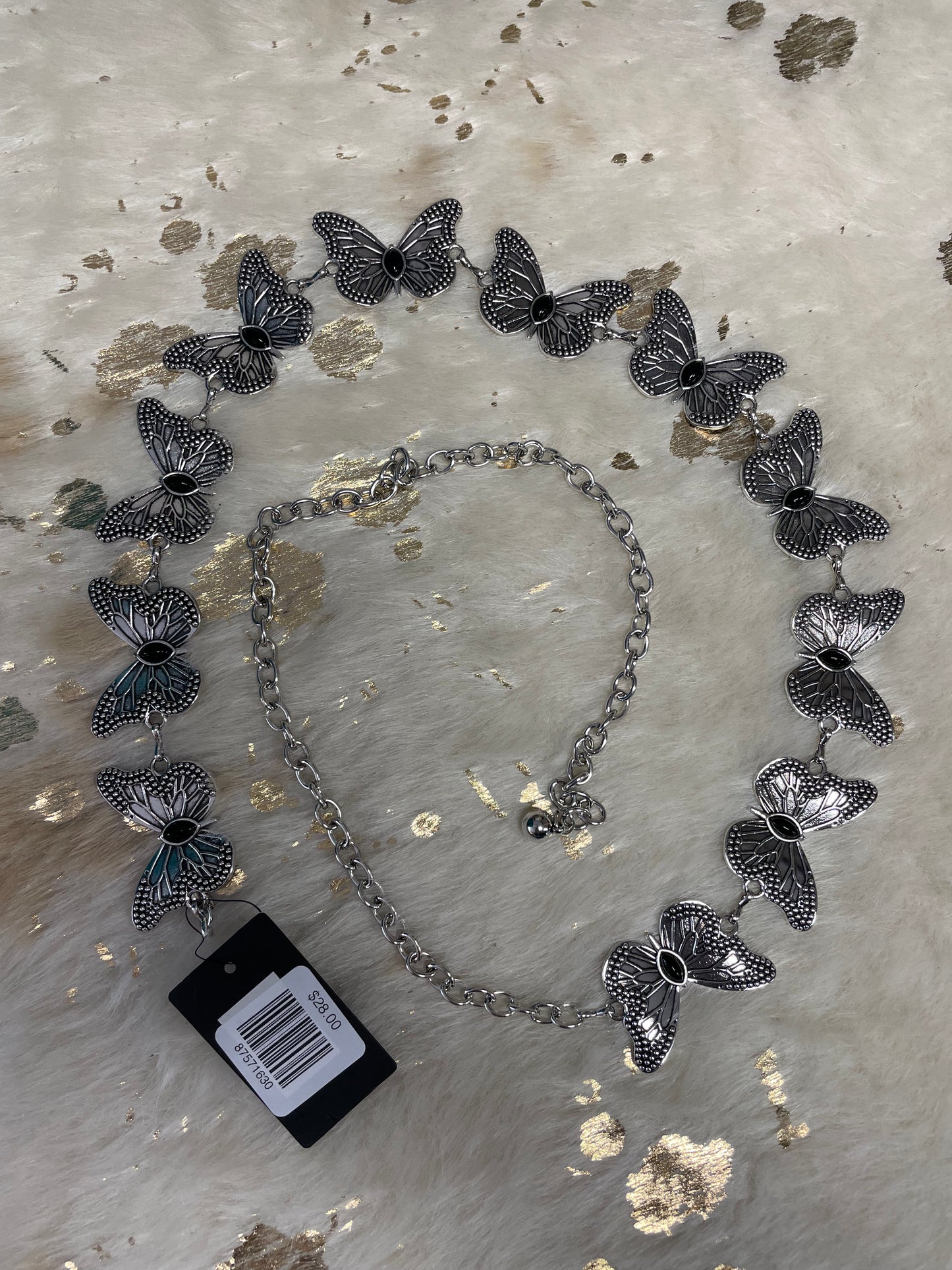 Butterfly Concho Belt // Silver + Black Onyx