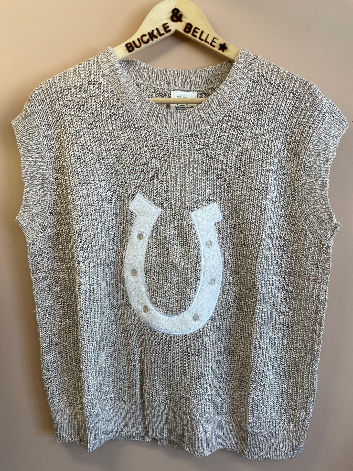 Lucky Sleeveless Sweater // Tan