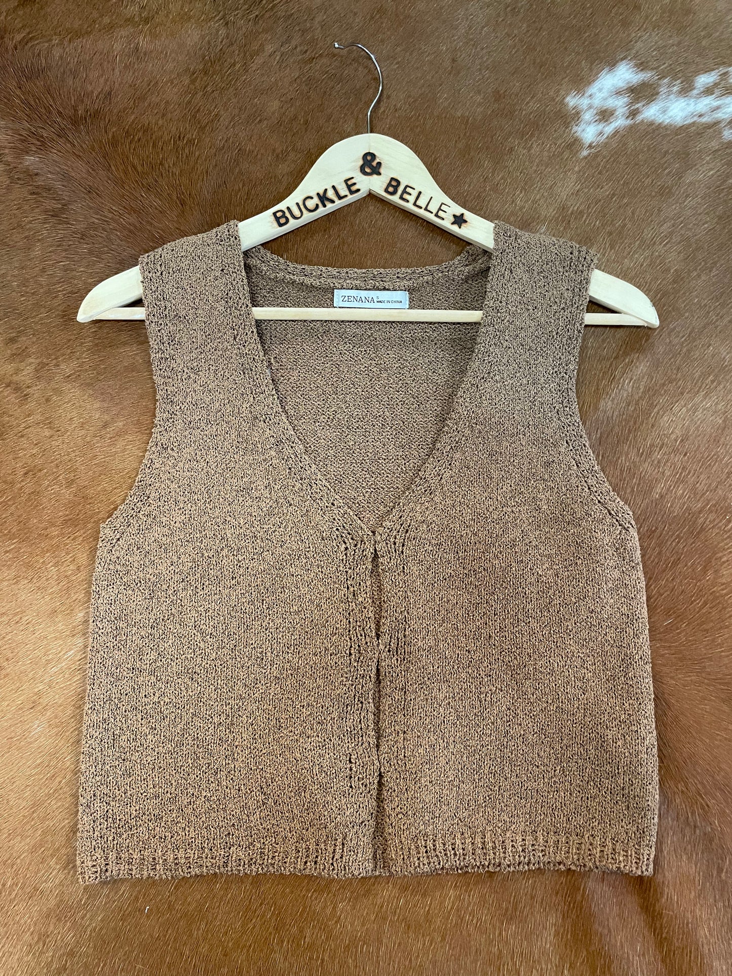 Aspen Knit Sweater Vest // Camel