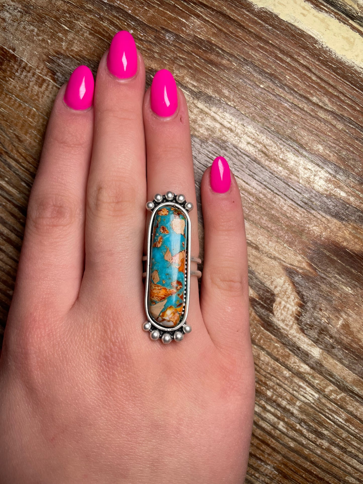 Elongated Multi Stone Ring