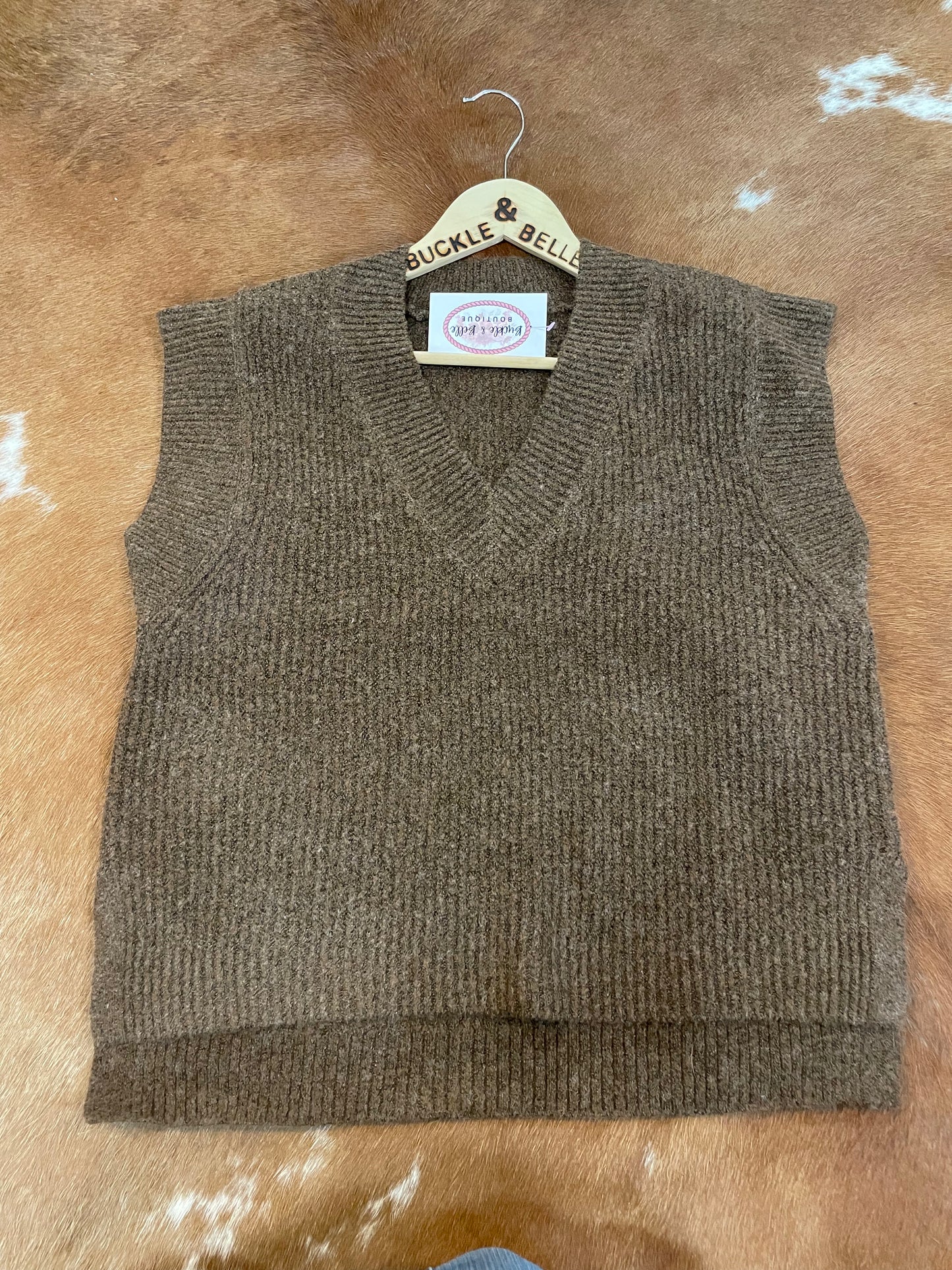 Jolene Sweater Vest in Brown
