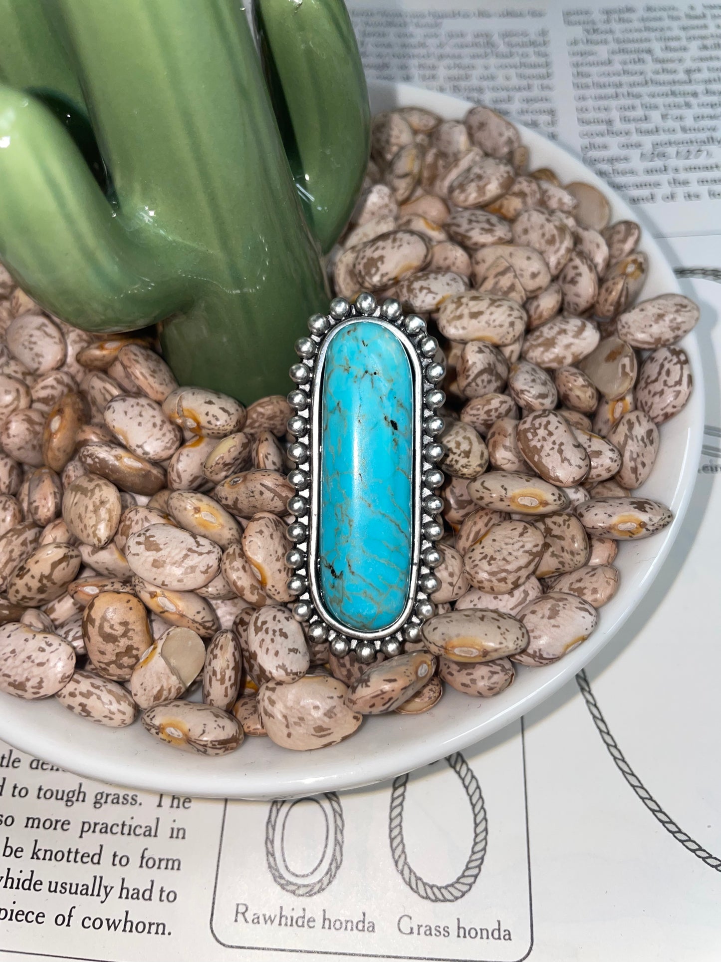 Elongated Turquoise Ring