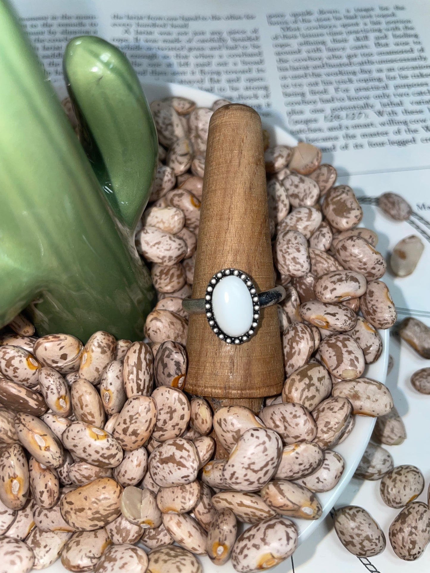 White Buffalo Mini Oval Ring