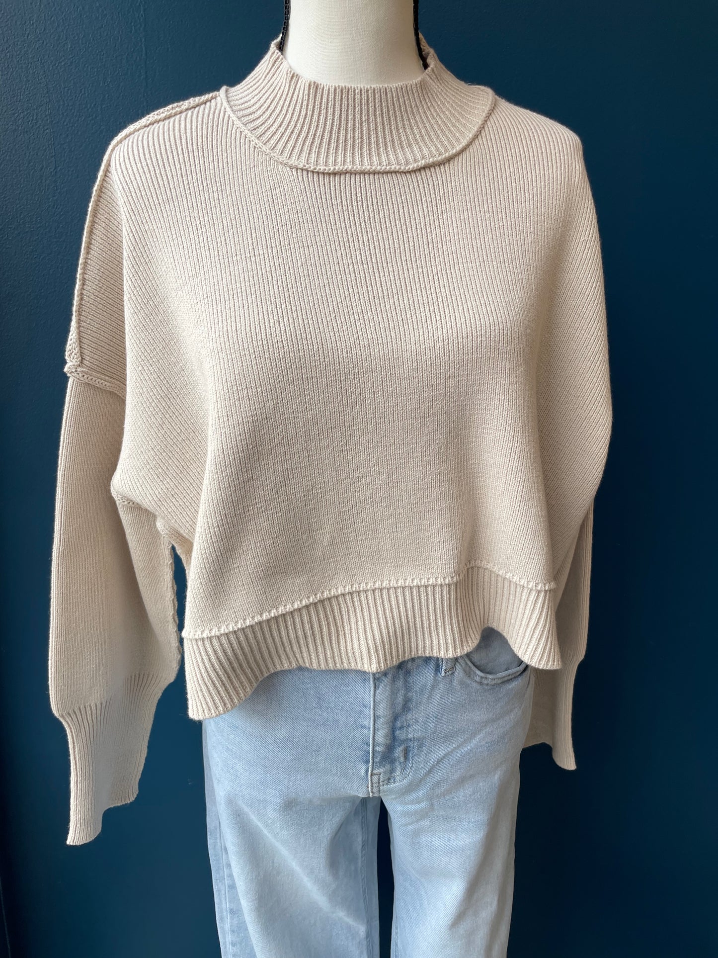 Ridgeline Cropped Sweater // Sand
